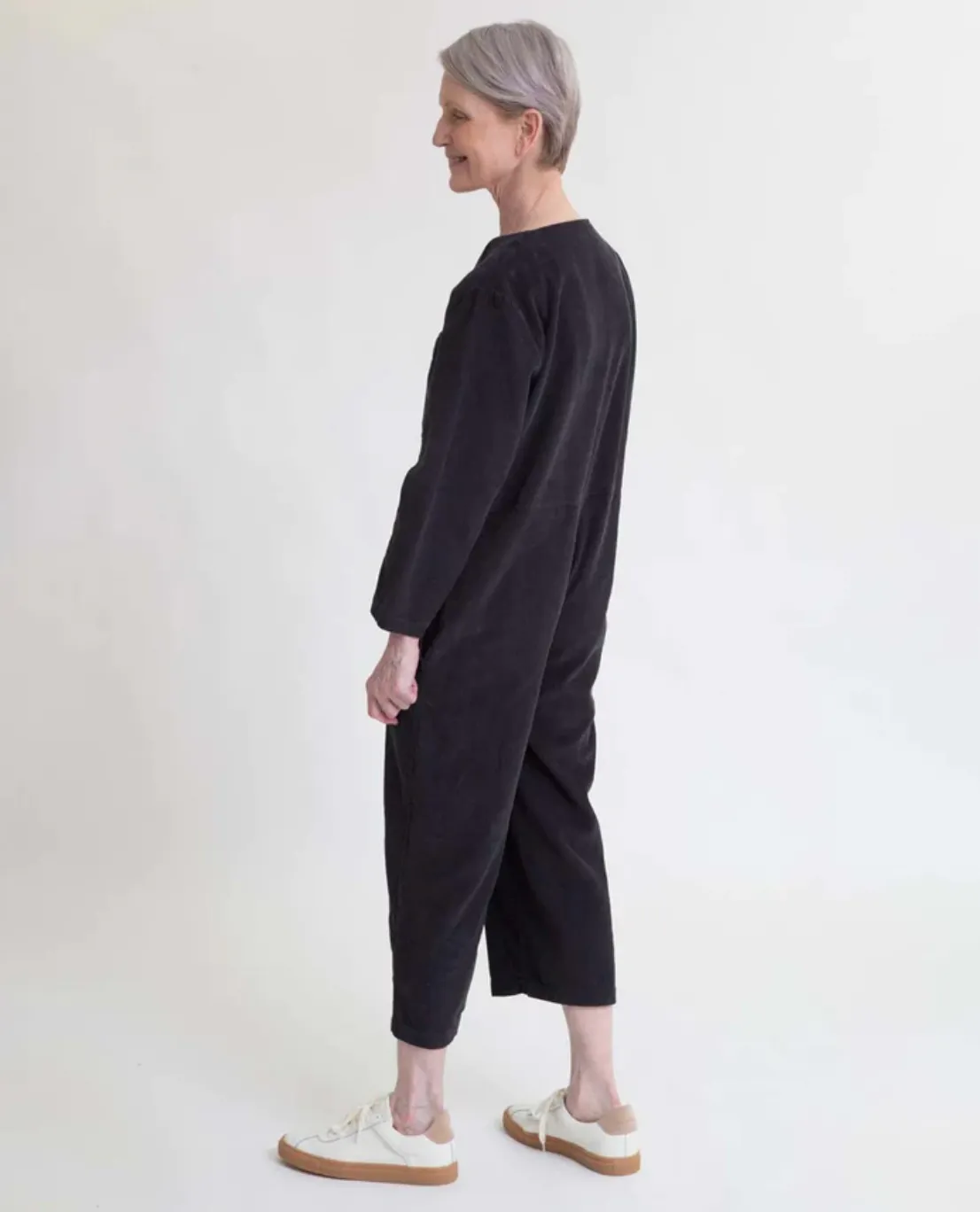 Portia Jumpsuit organic cotton cord in lichen