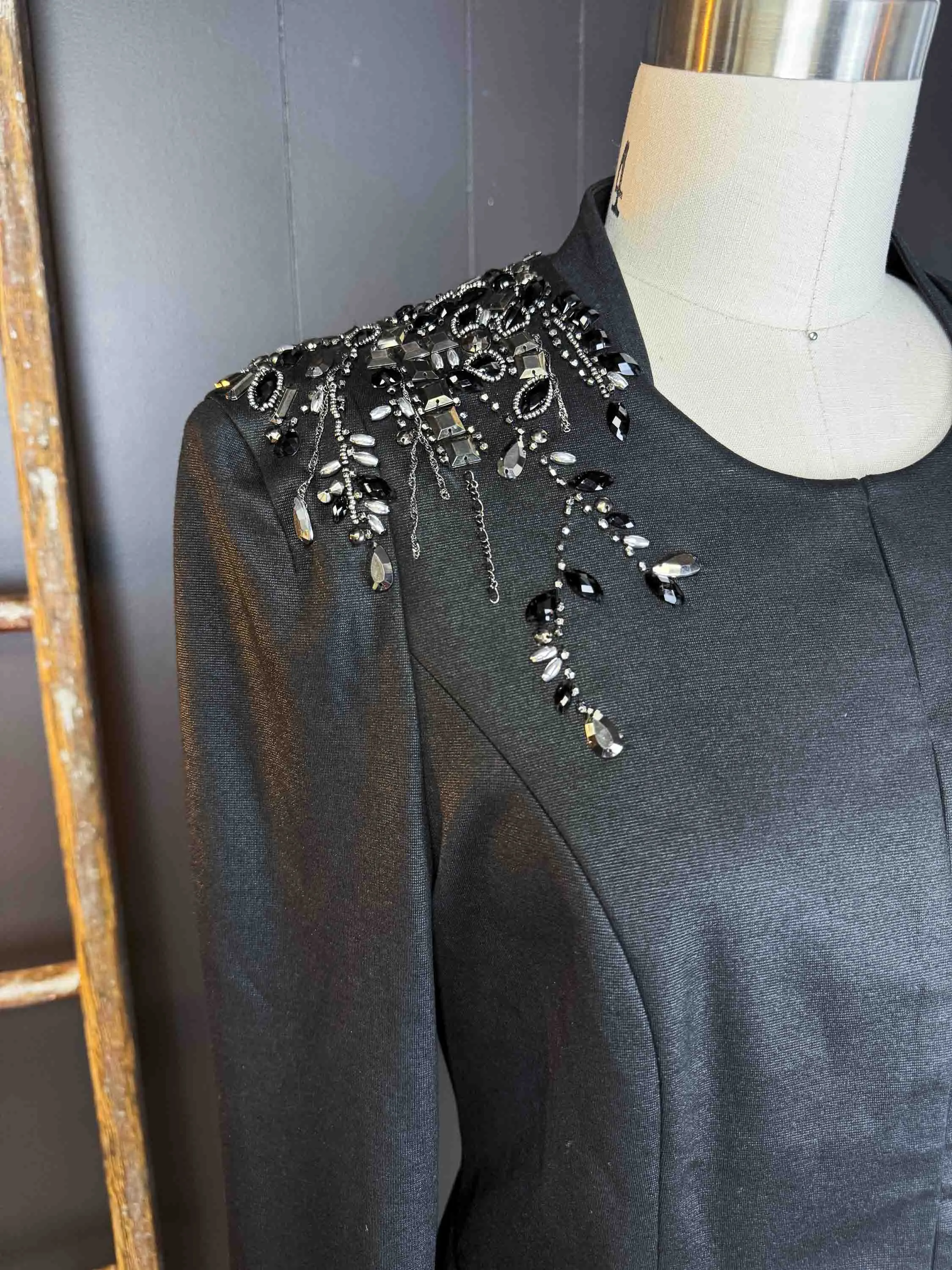 Pre-loved Black Embellished Emely Essence Blazer - Size M