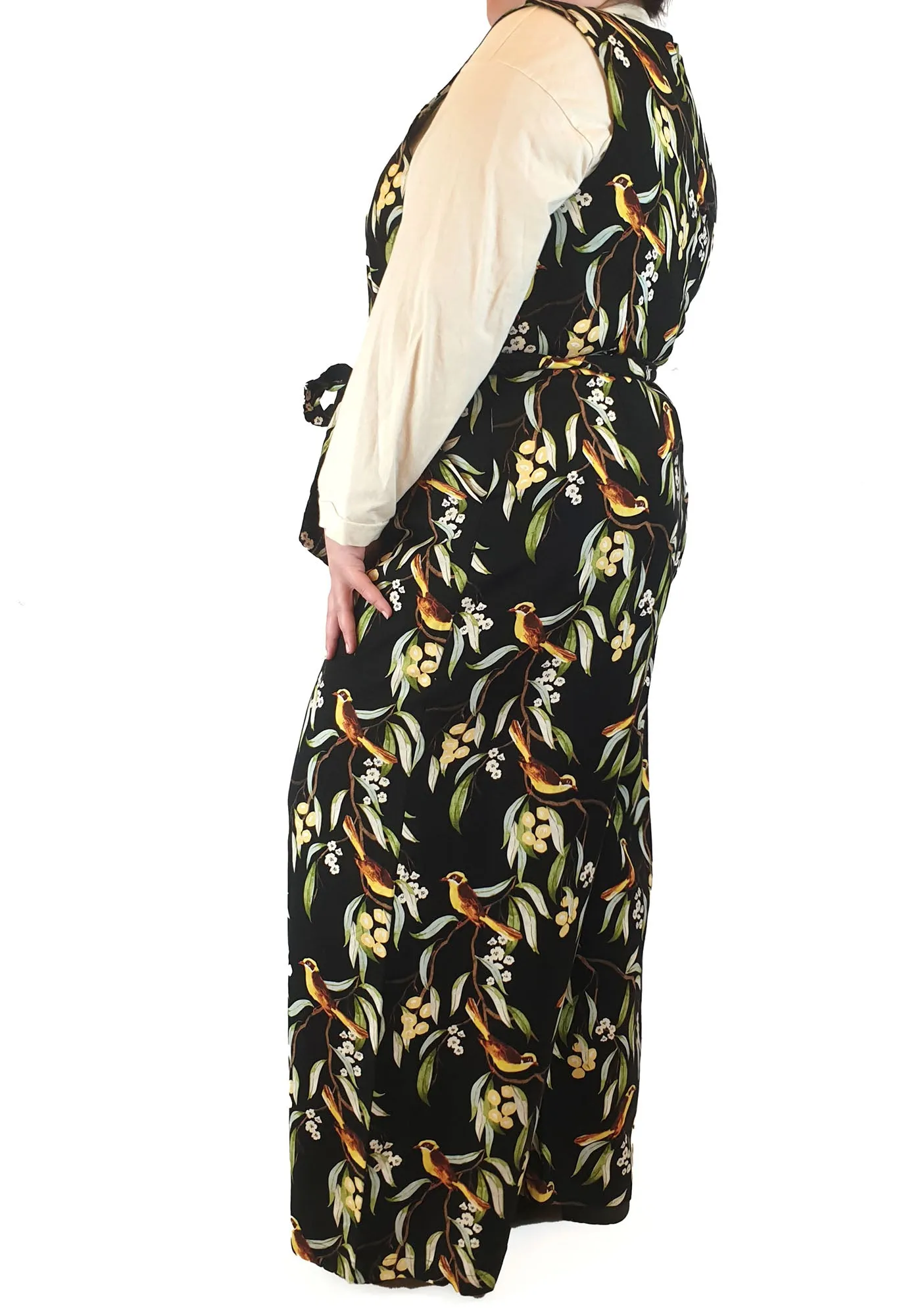 Princess Highway black floral print sleeveless jumpsuit size 20