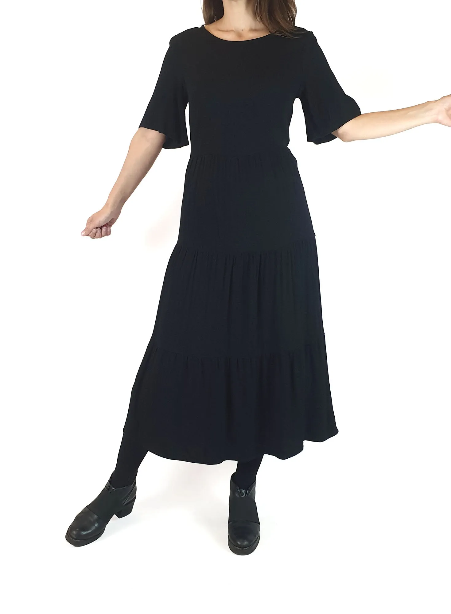 Princess Highway black tiered maxi dress size 8