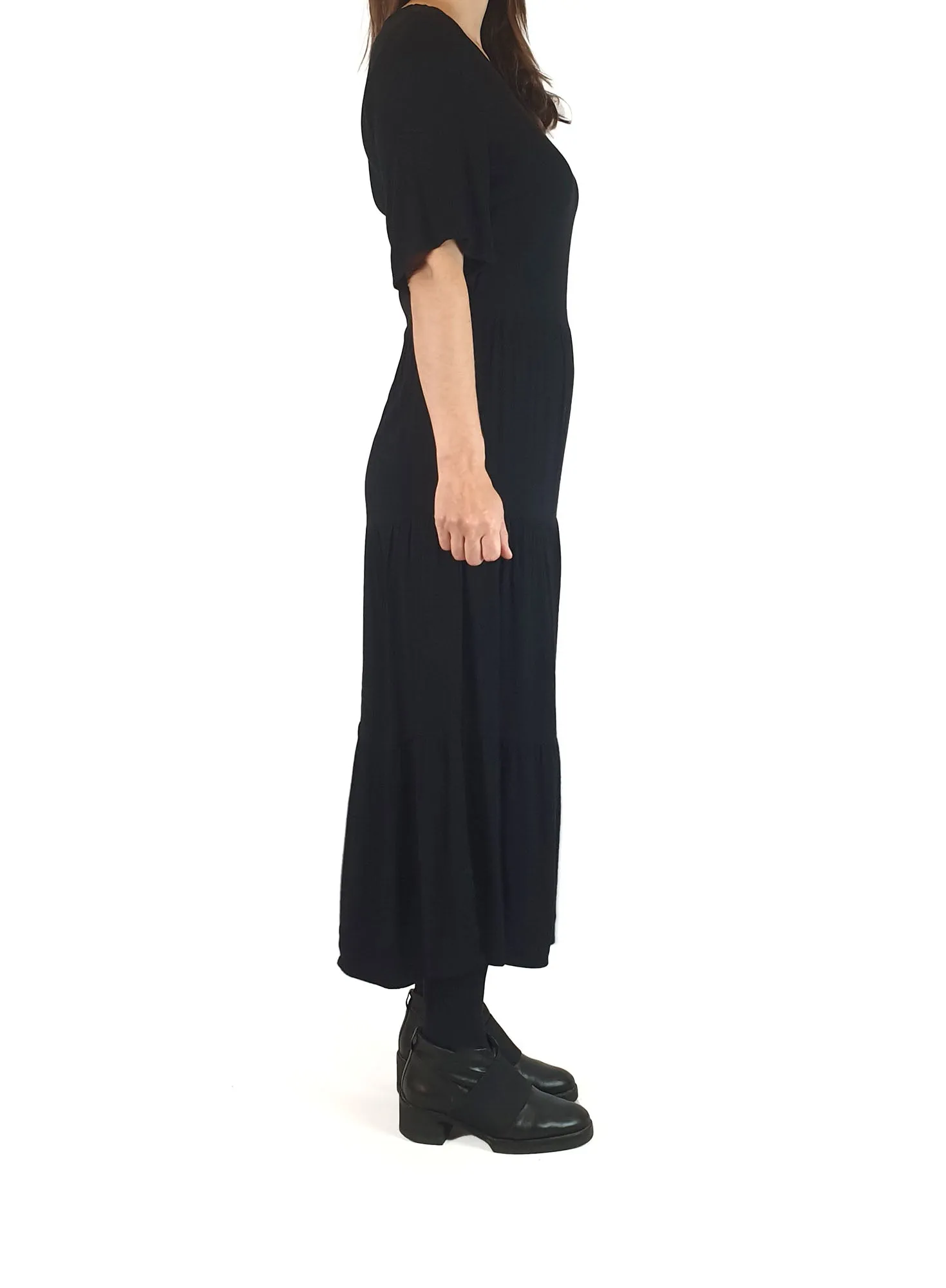 Princess Highway black tiered maxi dress size 8