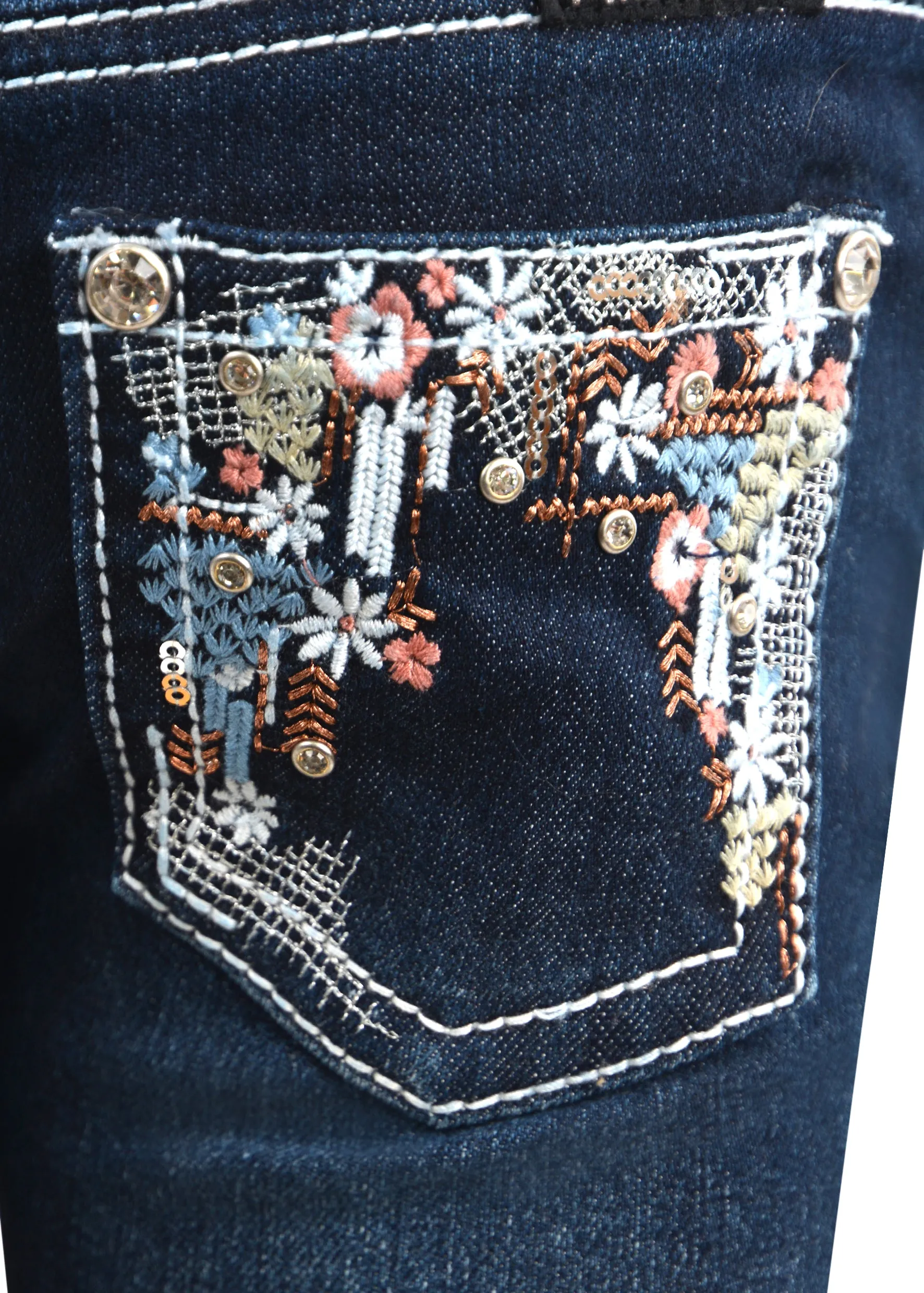 Pure Western Anjelica Slim Leg Girls Jeans Indigo