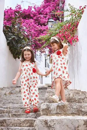 "Primrose" Red Floral Jumpsuit