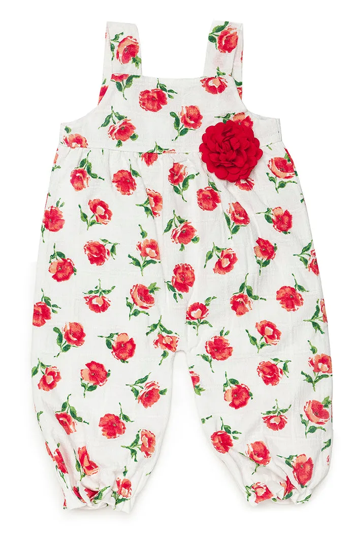 "Primrose" Red Floral Jumpsuit