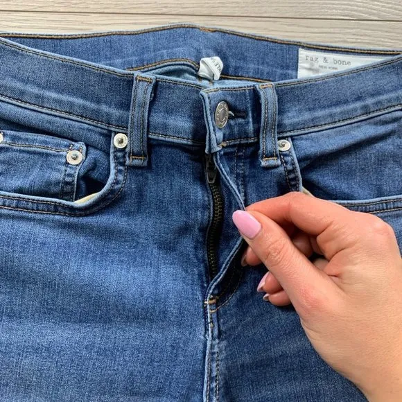 Rag &amp; Bone Ankle Skinny Jeans in Lucky Rouge