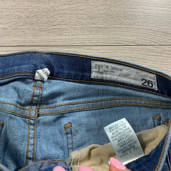 Rag &amp; Bone Ankle Skinny Jeans in Lucky Rouge