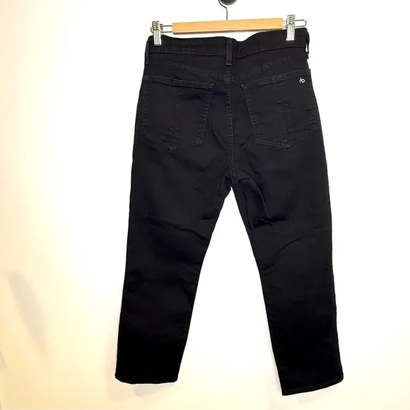 Rag &amp; Bone Nina High Rise Ankle Cigarette Jeans in No Fade Black Size 28