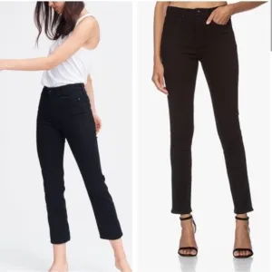 Rag &amp; Bone Nina High Rise Ankle Cigarette Jeans in No Fade Black Size 28
