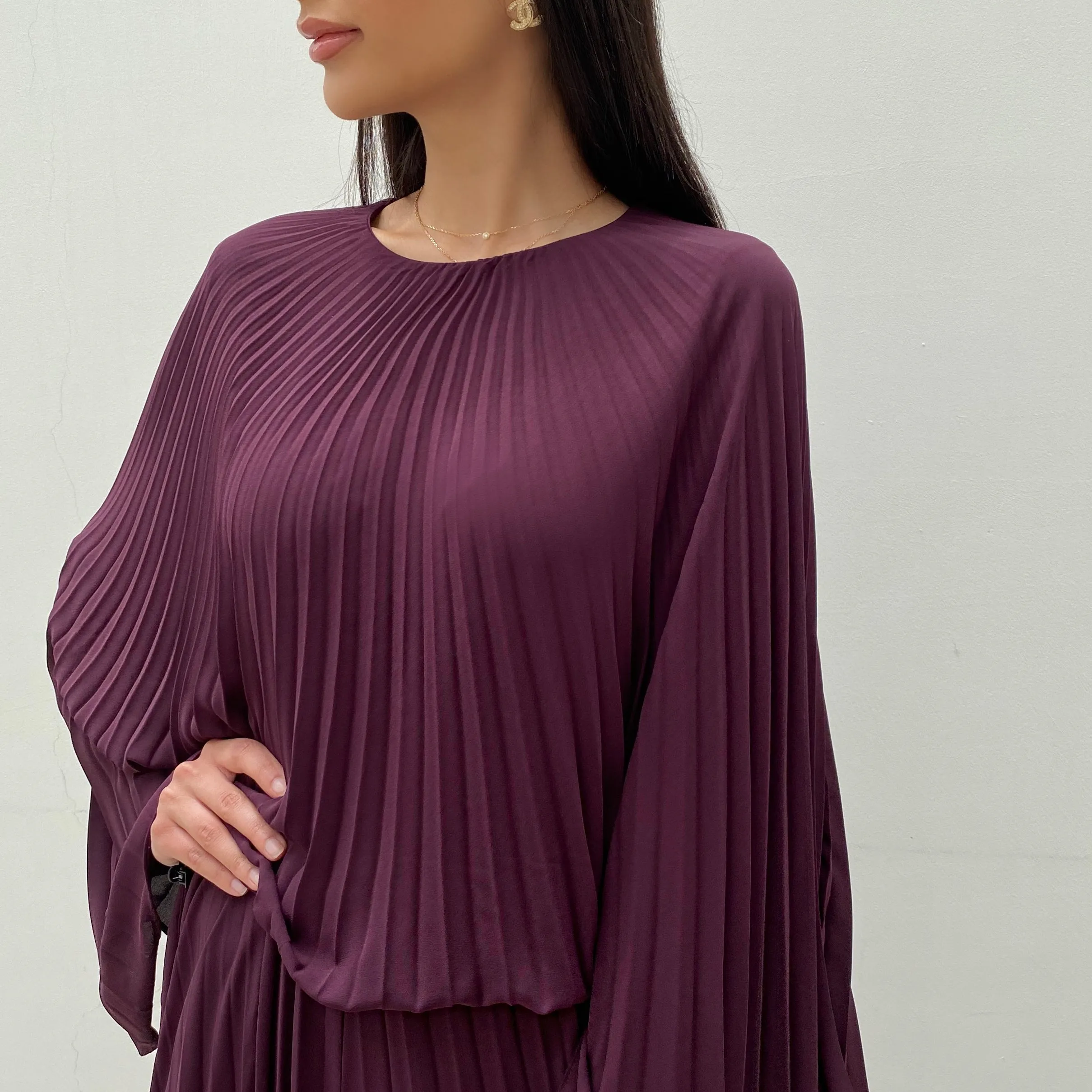 RAM20 AUBERGINE SUNRISE PLEATS JUMPSUIT