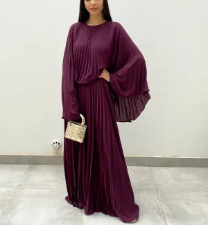 RAM20 AUBERGINE SUNRISE PLEATS JUMPSUIT