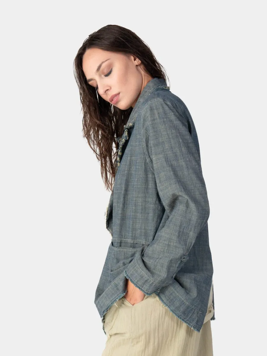Raw Edge Layered Blazer