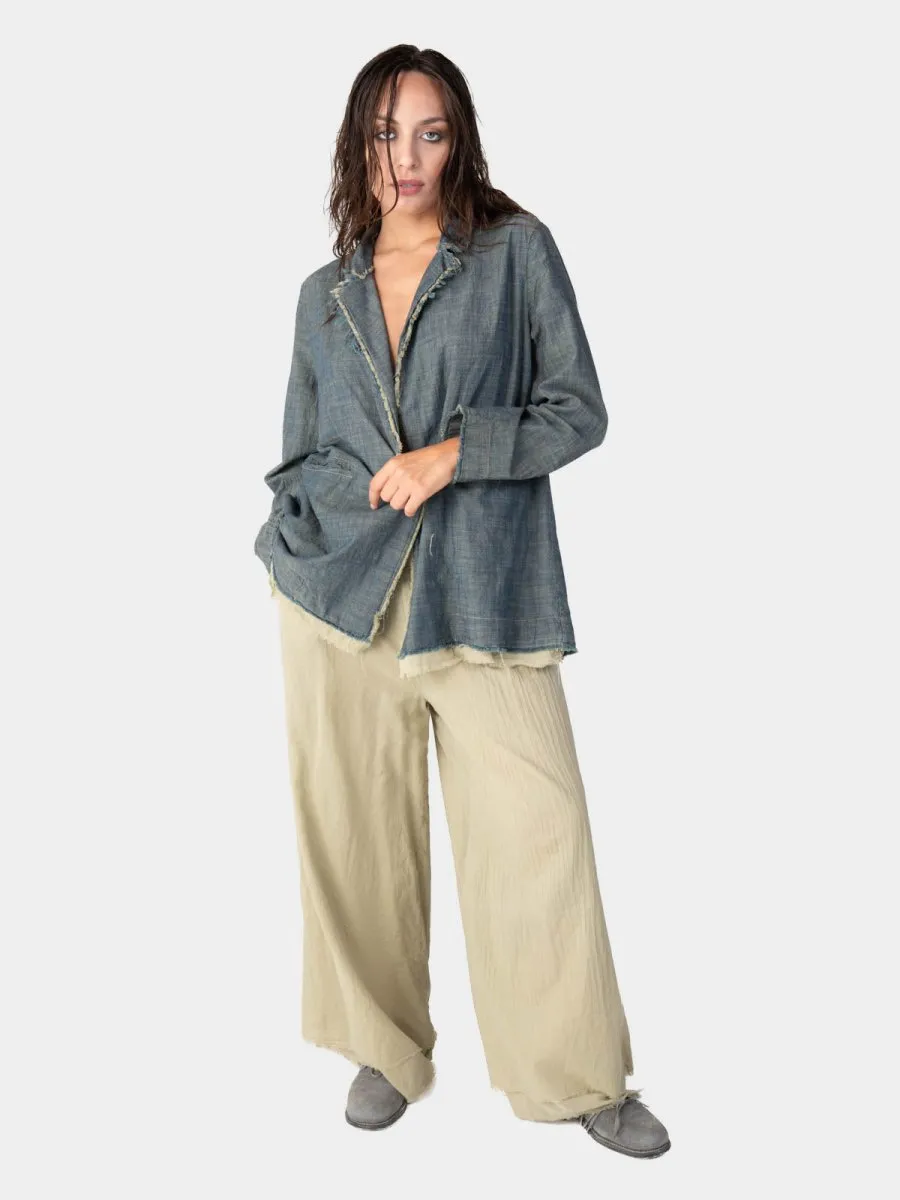 Raw Edge Layered Blazer