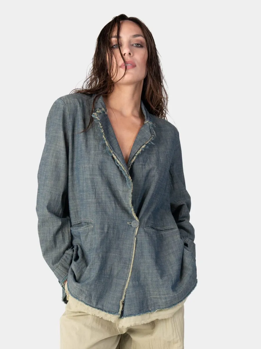 Raw Edge Layered Blazer