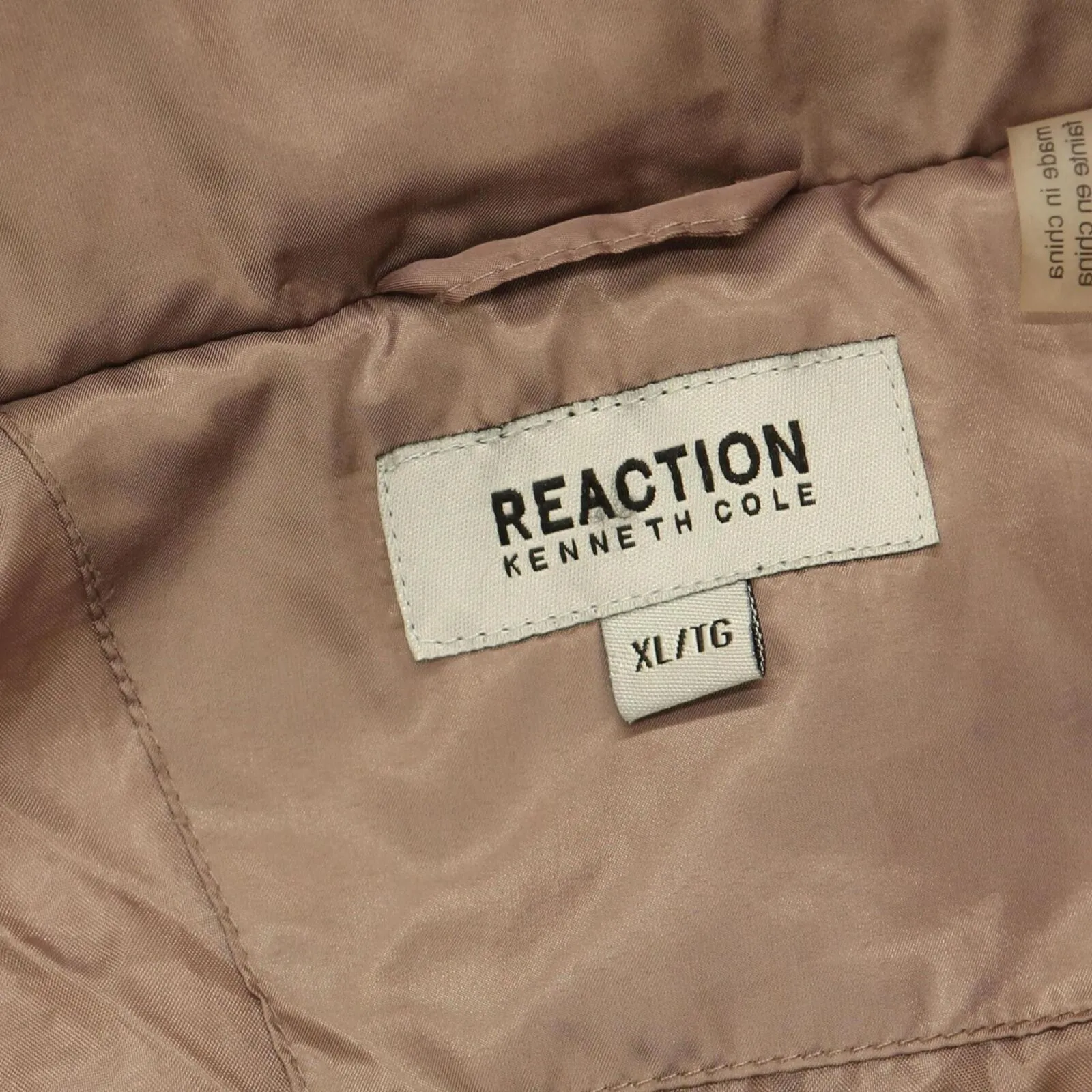 Reaction by Kenneth Cole Womens Quilted Puffer Jacket Coat Brown XL