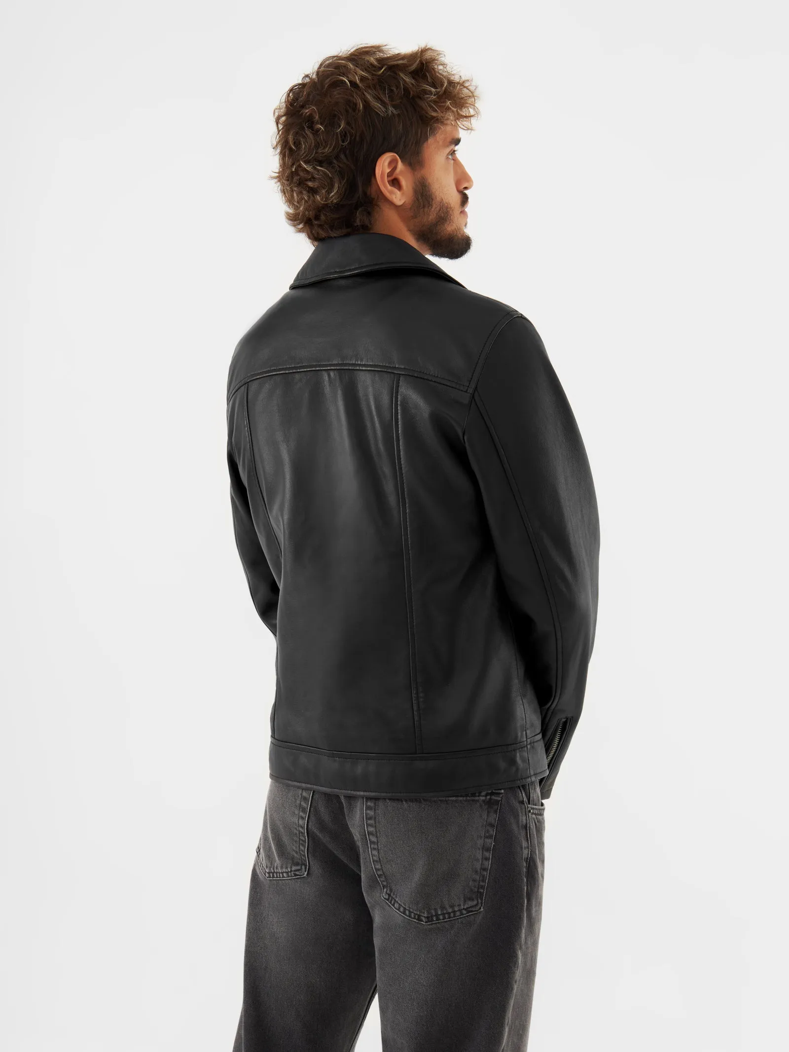 Real Leather Classic Biker Jacket