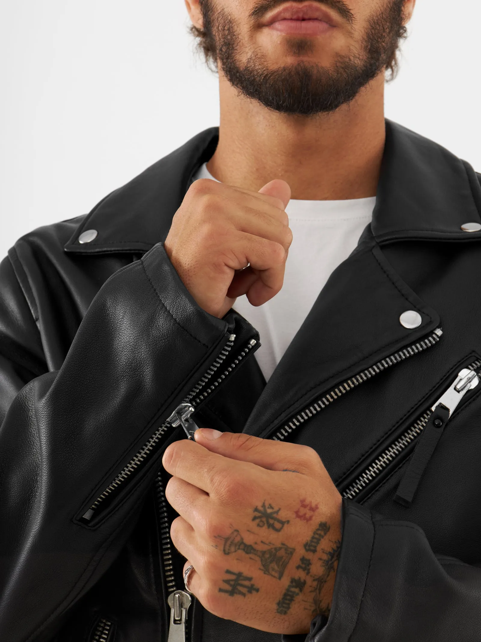 Real Leather Classic Biker Jacket