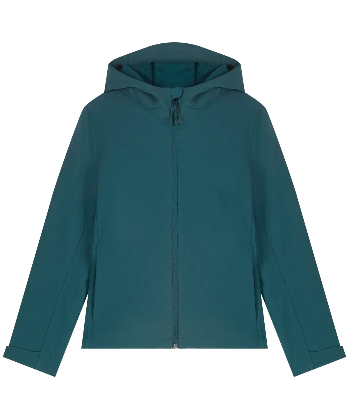 Recyled Polyester Hooded Softshell Jacket: Womens