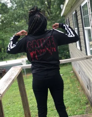 Red Sauce Outline | Black Track Jacket