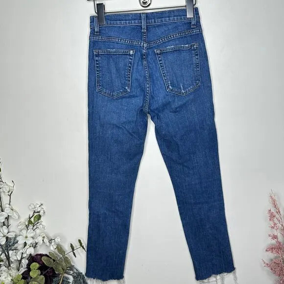 REFORMATION Mid Rise Slim Jeans Kasai Wash {G48}