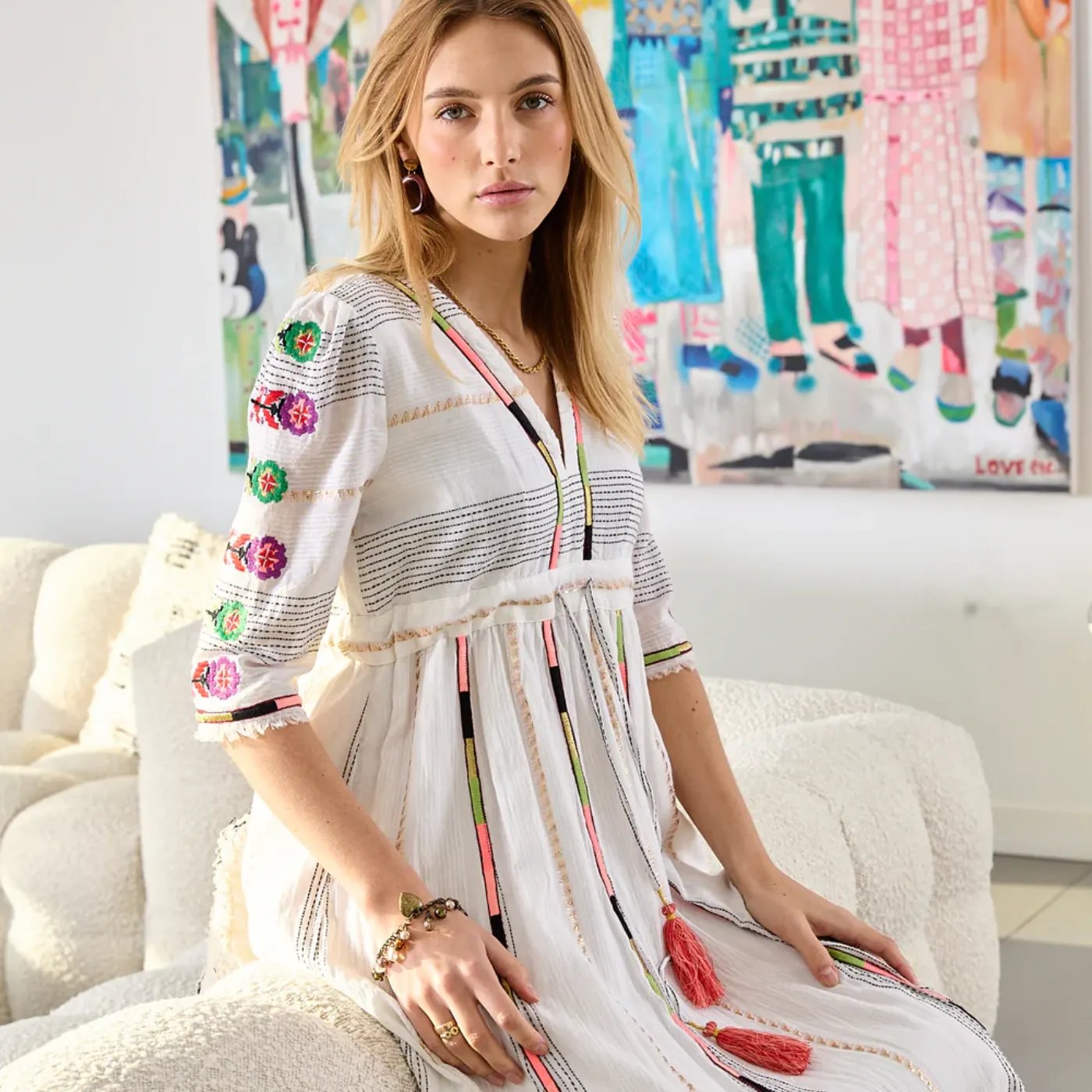 Rene Derhy Camille Dress | Ecru