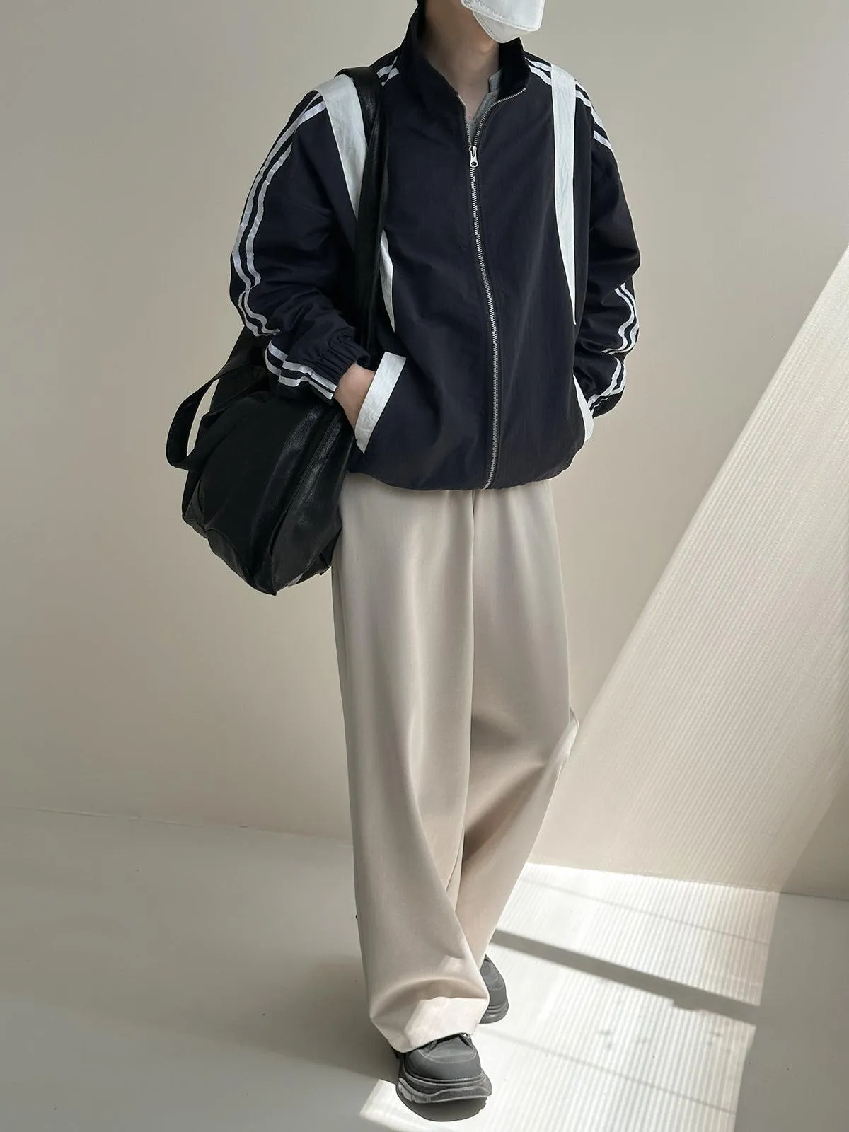 Retro Striped Zip Track Jacket