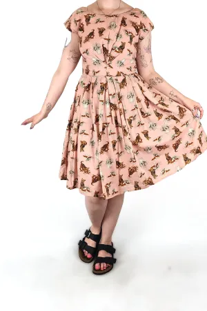 Revival pink cotton dog print dress size 12