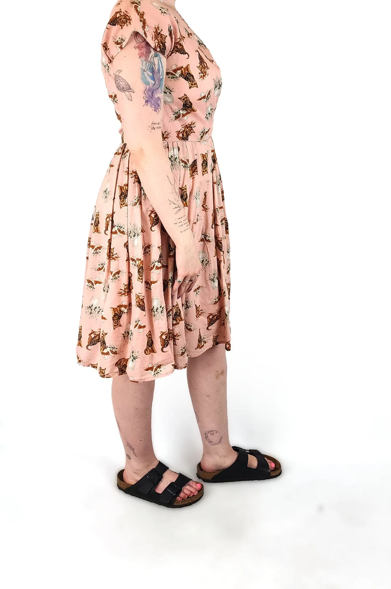 Revival pink cotton dog print dress size 12
