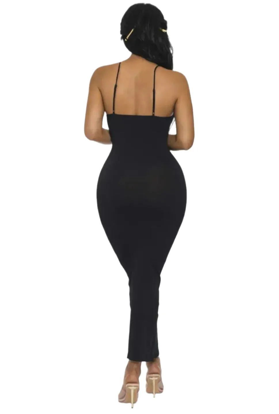Ribbed Strap Bodycon Maxi Dress