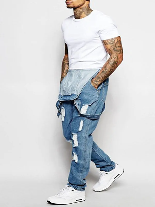 Ripped Denim Jumpsuit