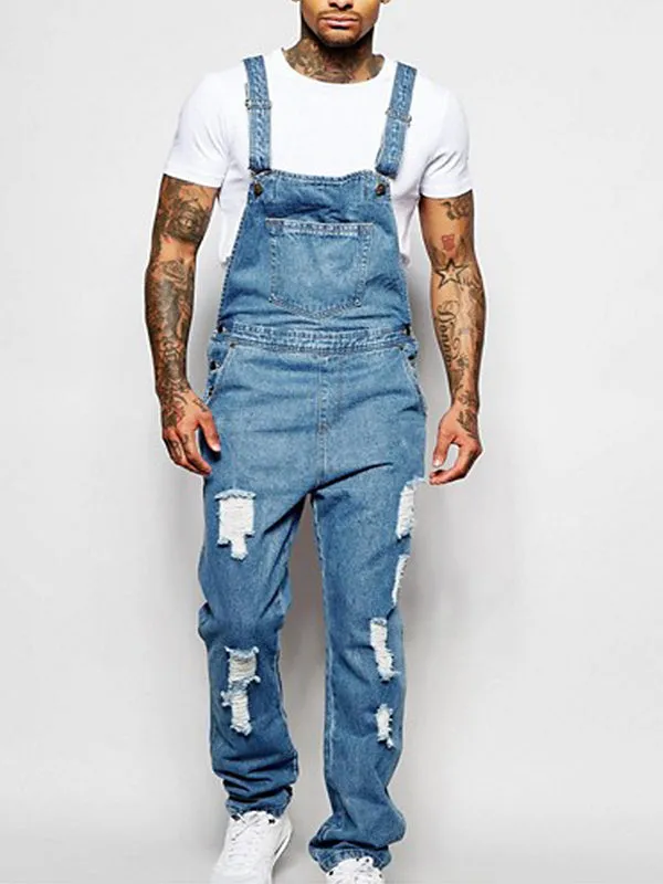 Ripped Denim Jumpsuit