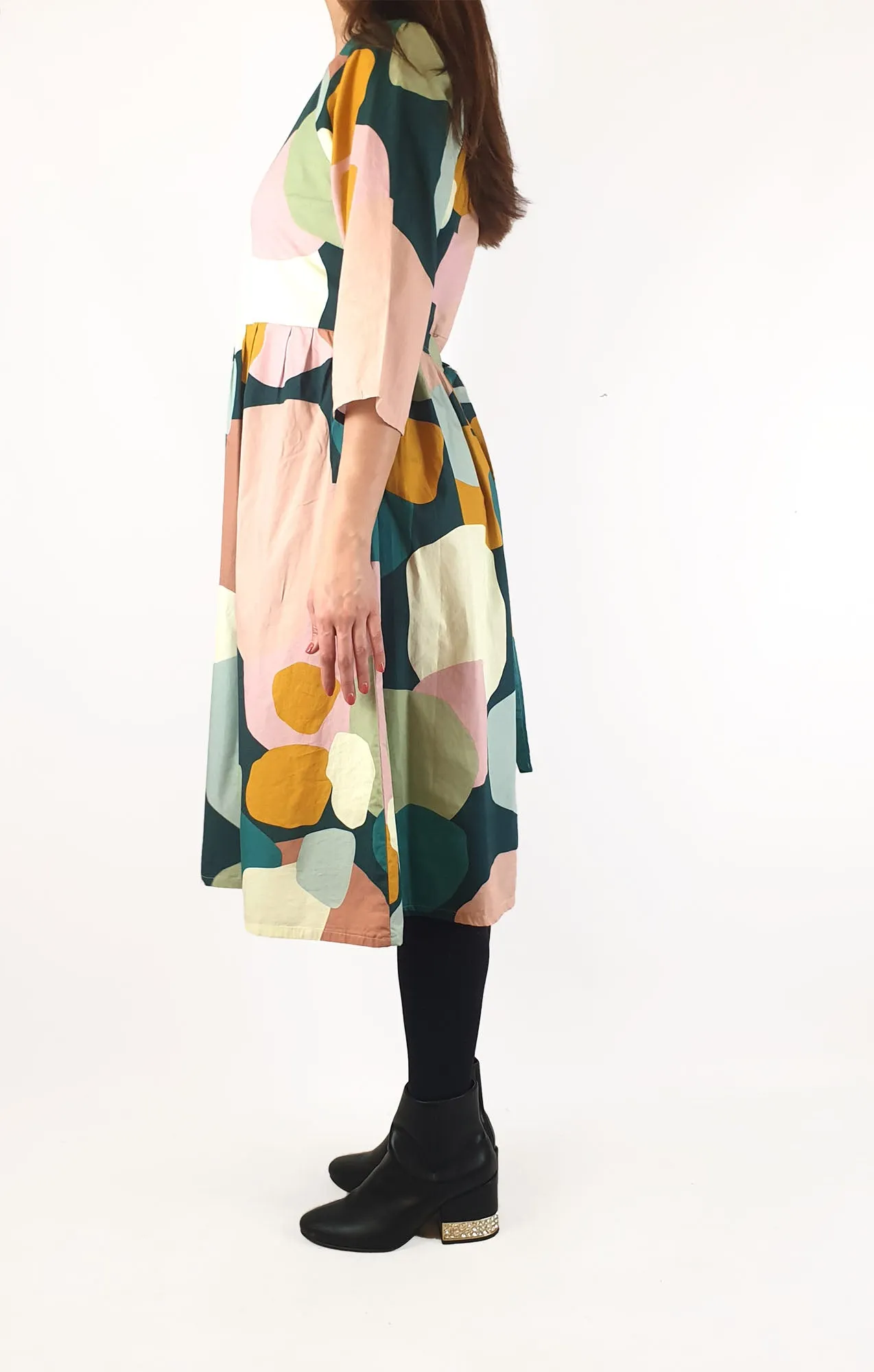 Rummage Style colourful print long sleeve dress size 10