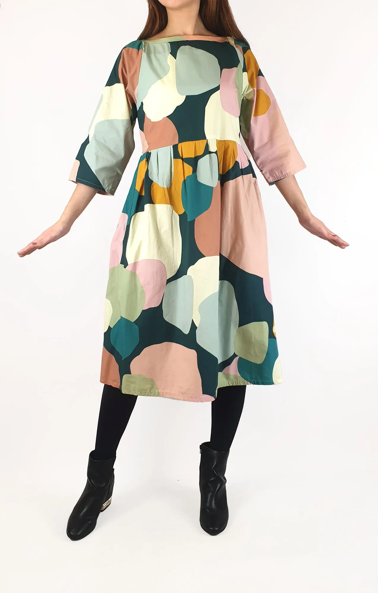 Rummage Style colourful print long sleeve dress size 10