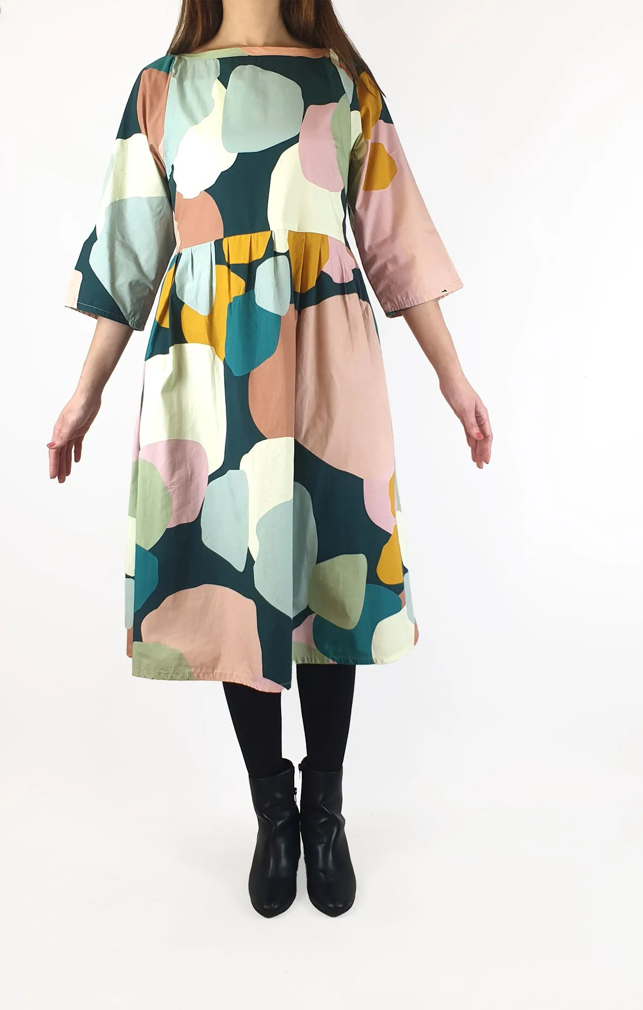 Rummage Style colourful print long sleeve dress size 10