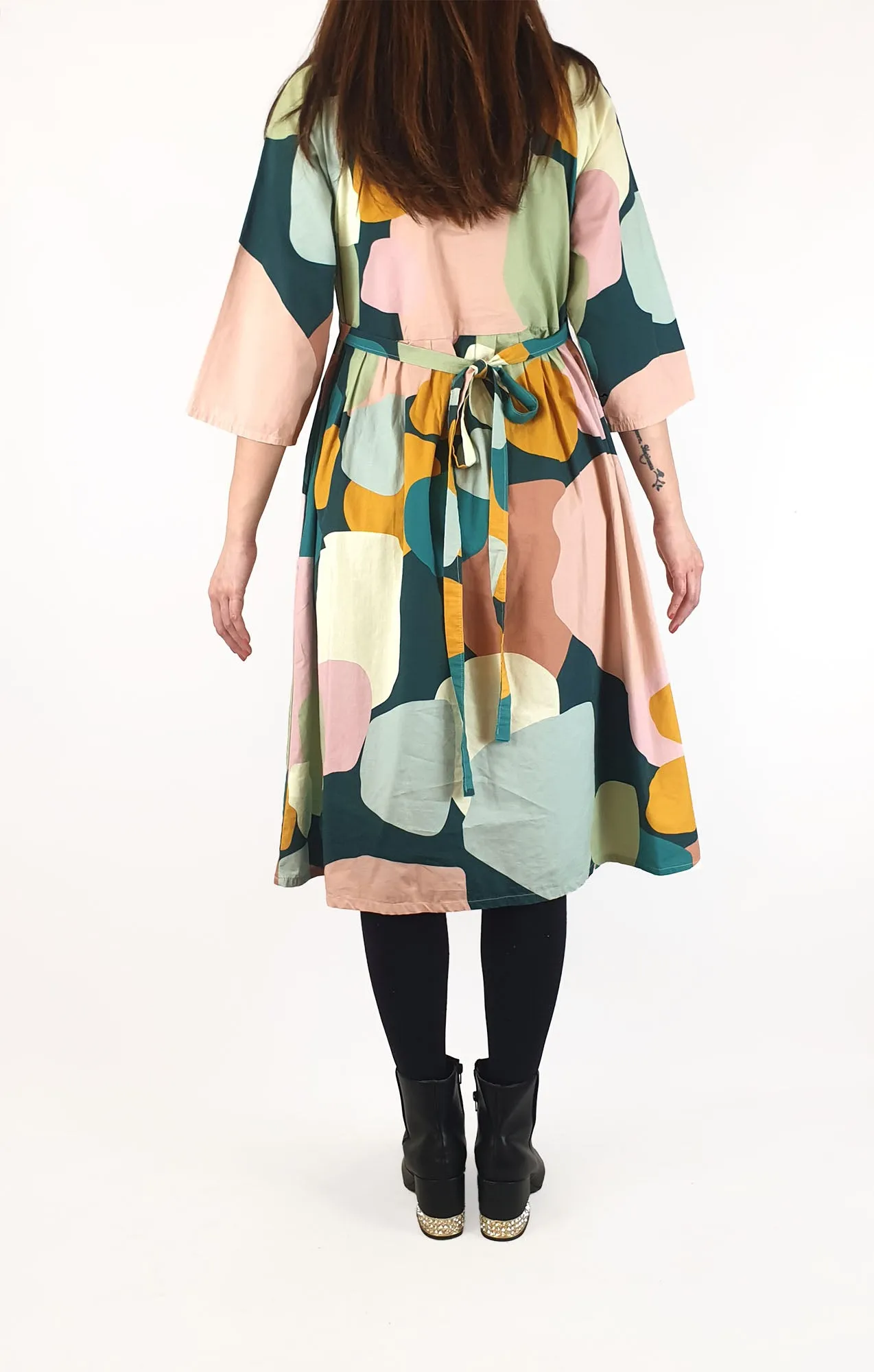 Rummage Style colourful print long sleeve dress size 10
