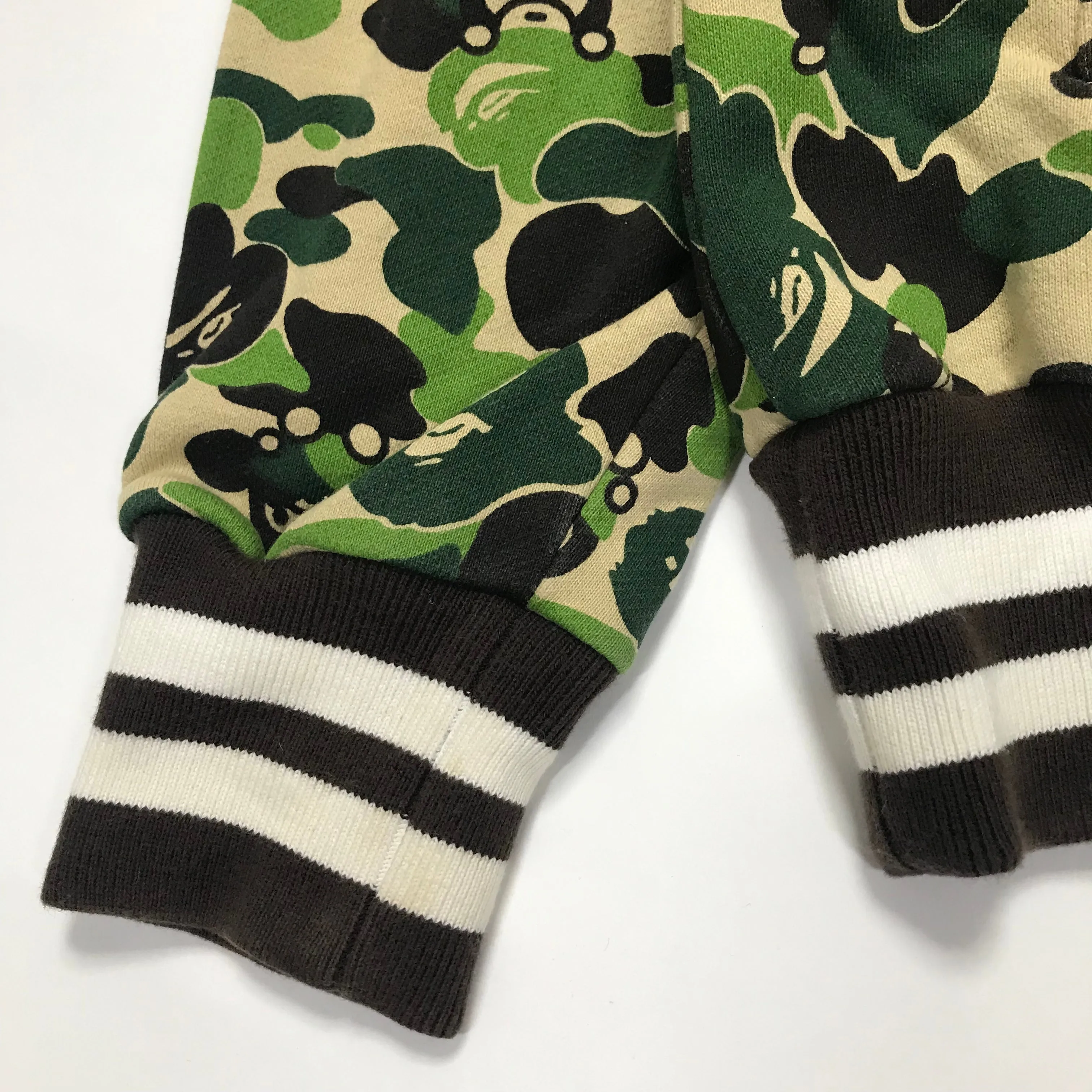 [S] A Bathing Ape Bape Baby Milo Camo Sweat Varsity Stadium Jacket
