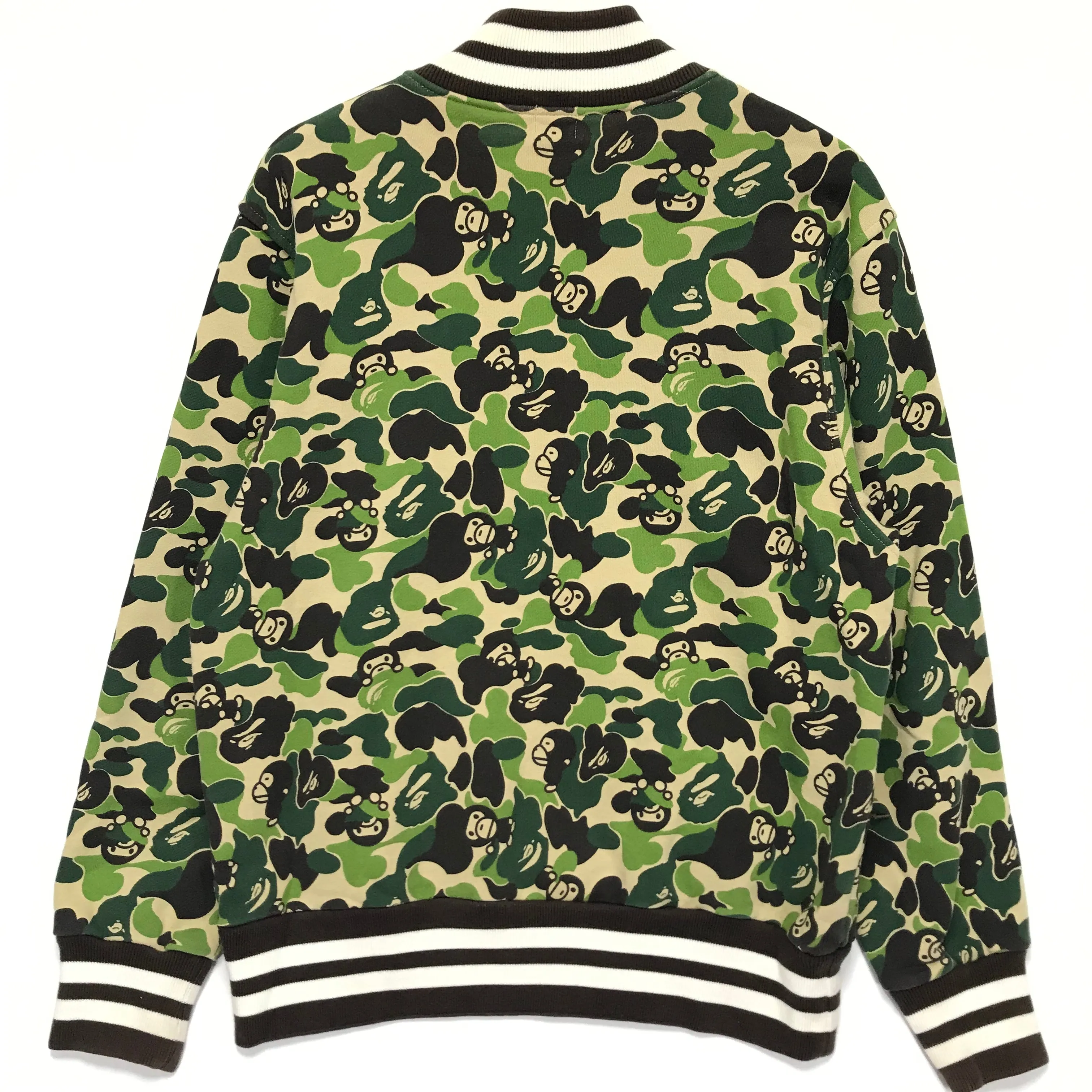 [S] A Bathing Ape Bape Baby Milo Camo Sweat Varsity Stadium Jacket