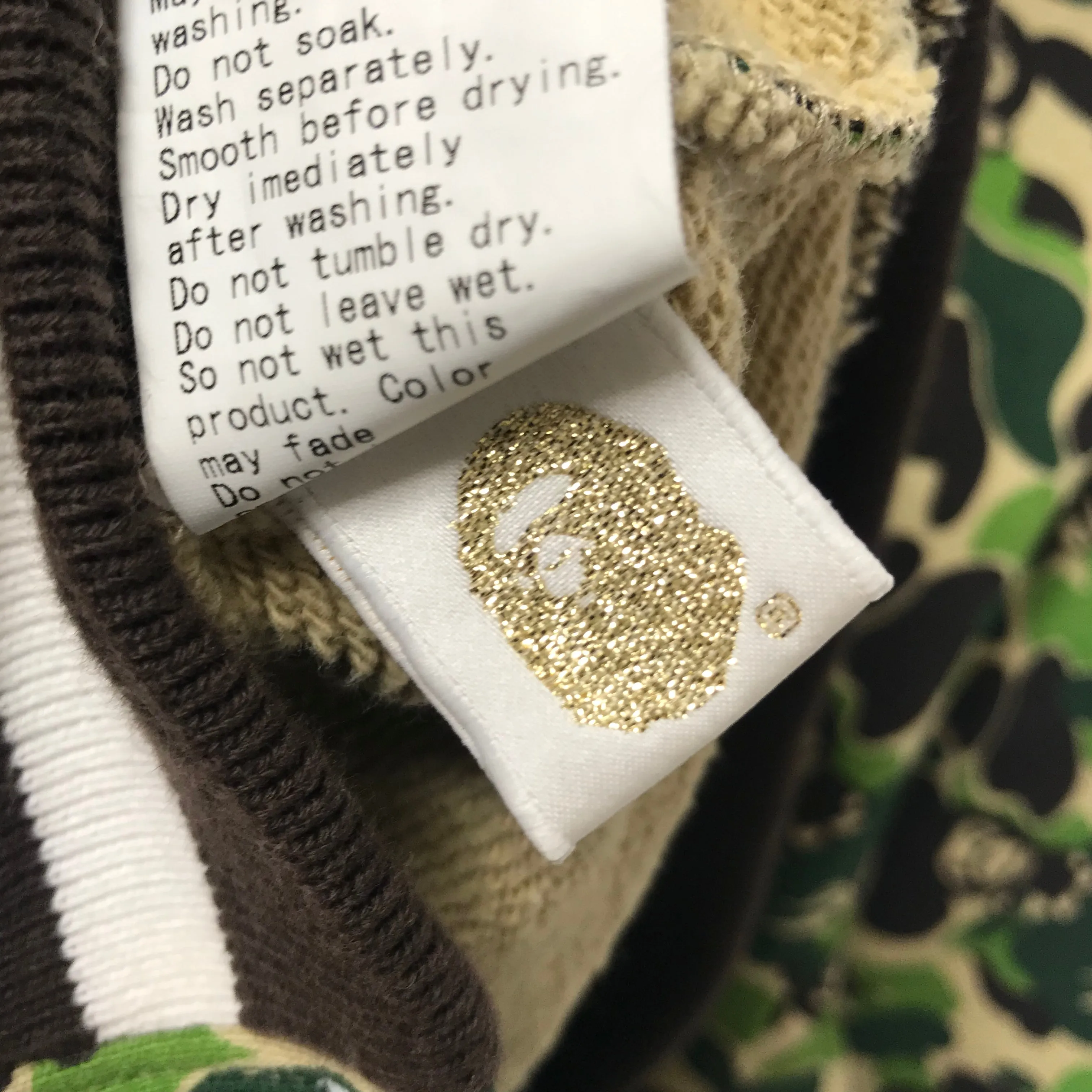 [S] A Bathing Ape Bape Baby Milo Camo Sweat Varsity Stadium Jacket