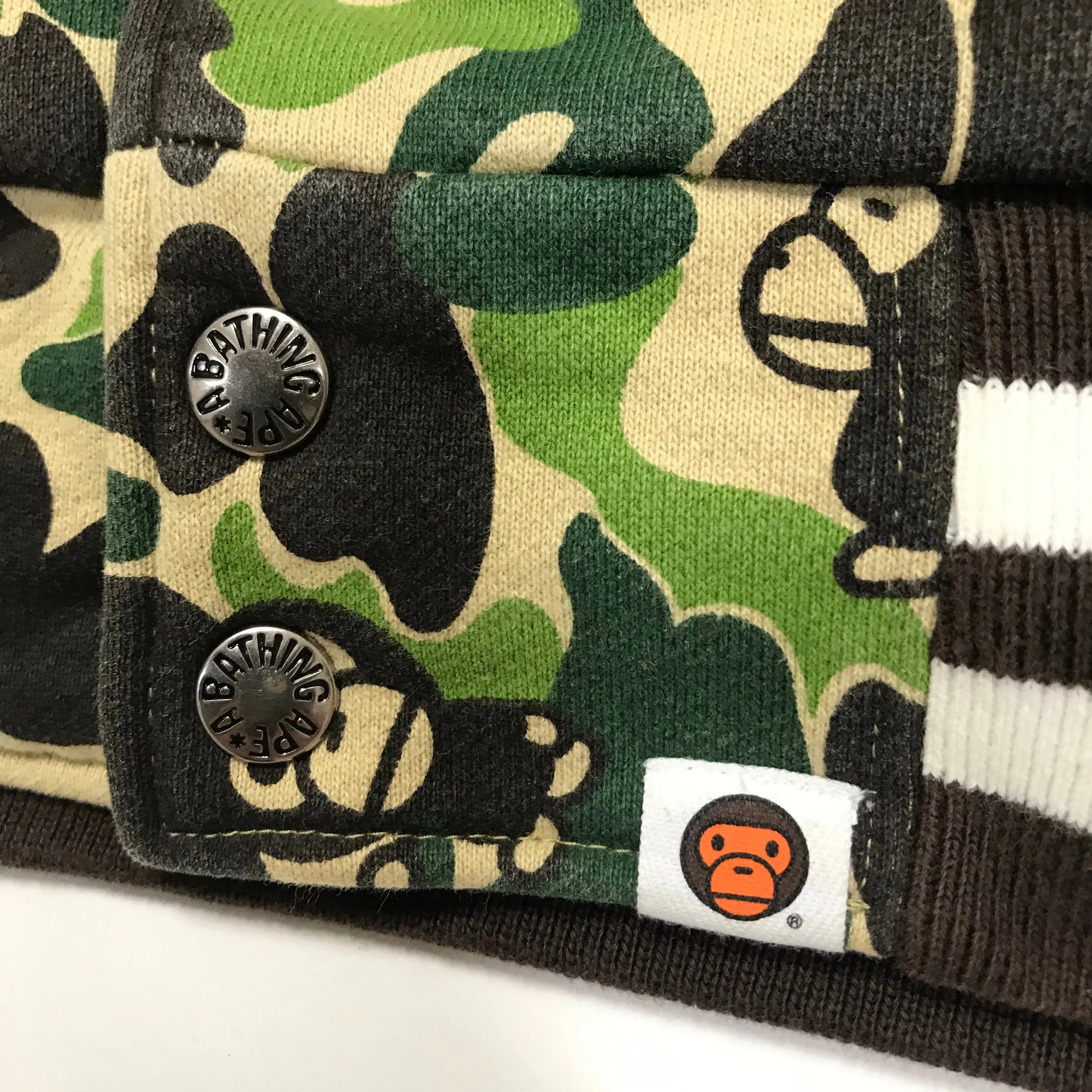 [S] A Bathing Ape Bape Baby Milo Camo Sweat Varsity Stadium Jacket