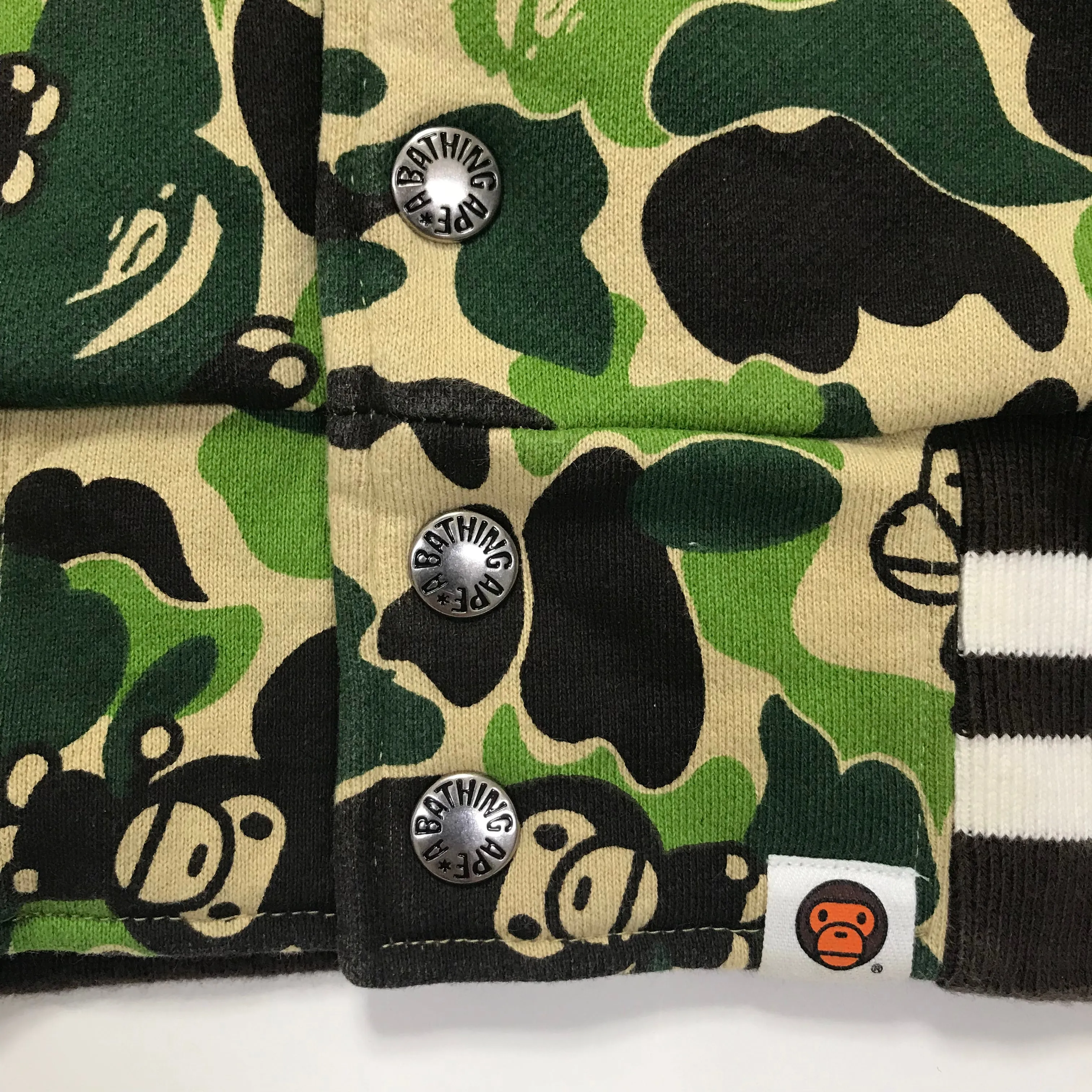 [S] A Bathing Ape Bape Baby Milo Camo Sweat Varsity Stadium Jacket