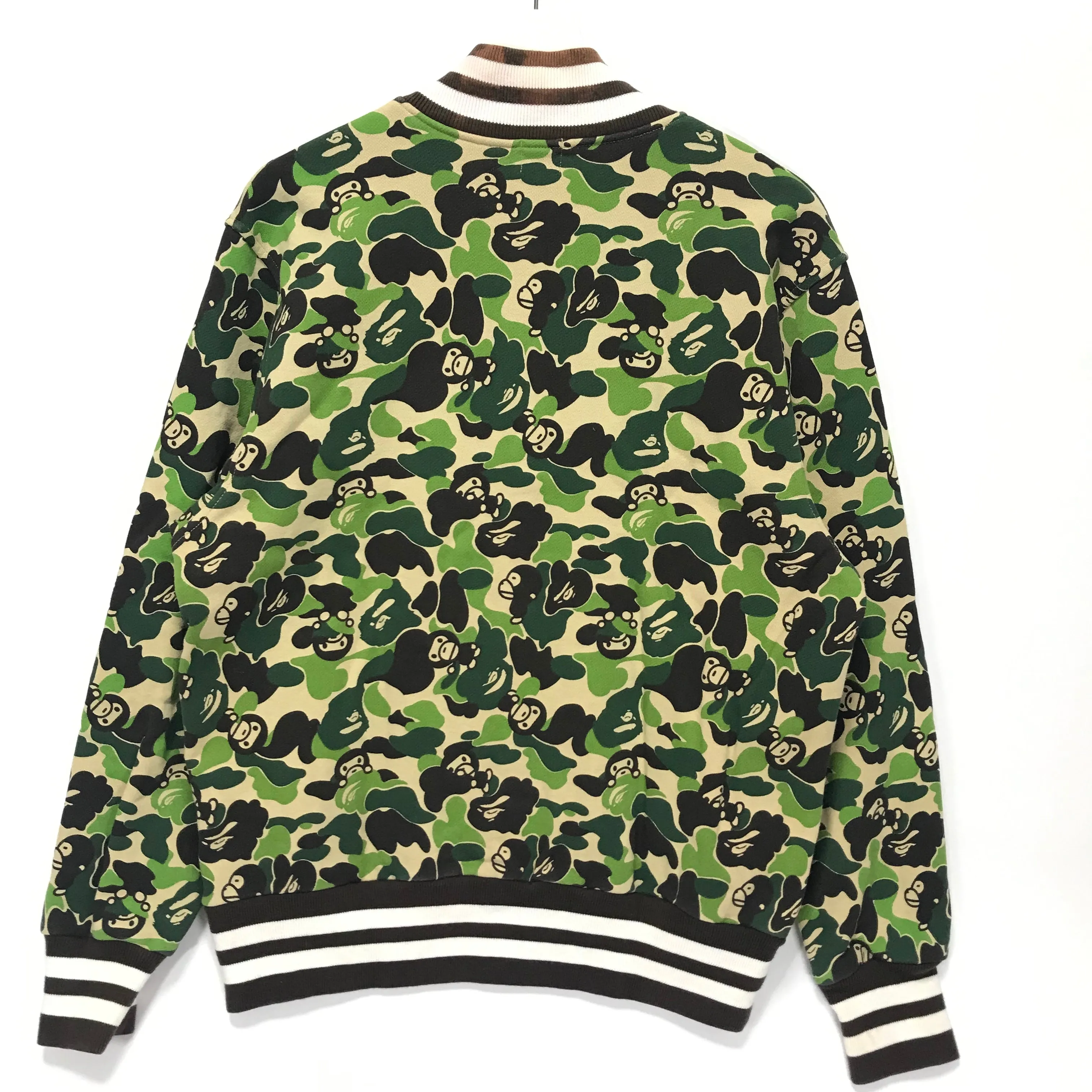 [S] A Bathing Ape Bape Baby Milo Camo Sweat Varsity Stadium Jacket