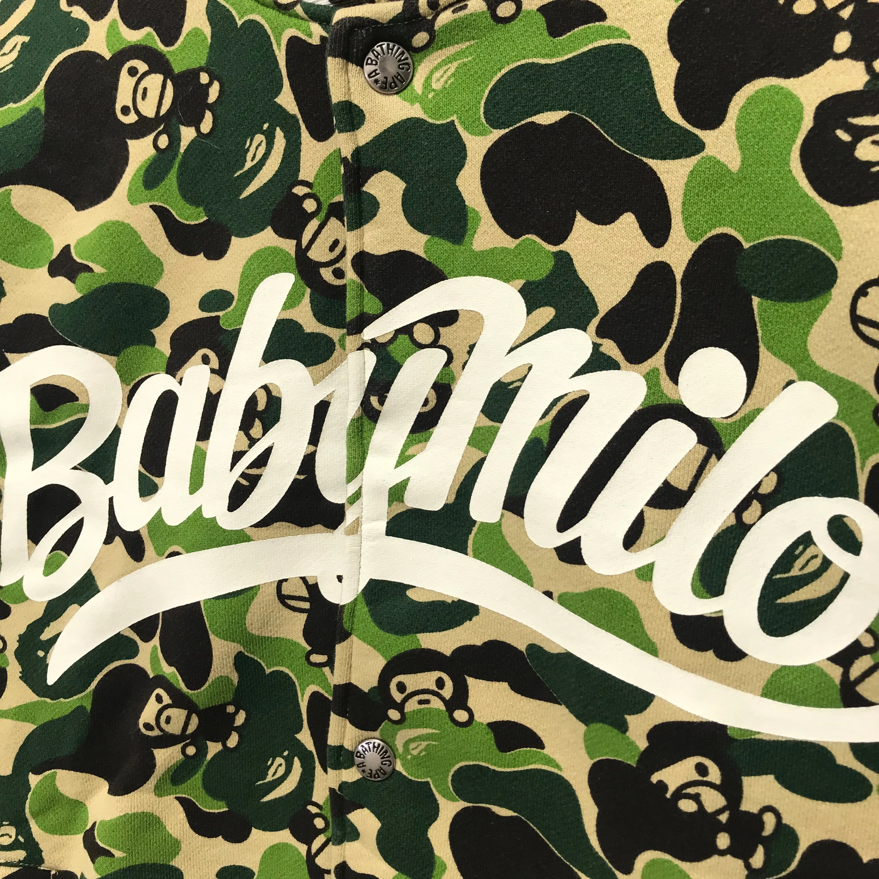 [S] A Bathing Ape Bape Baby Milo Camo Sweat Varsity Stadium Jacket