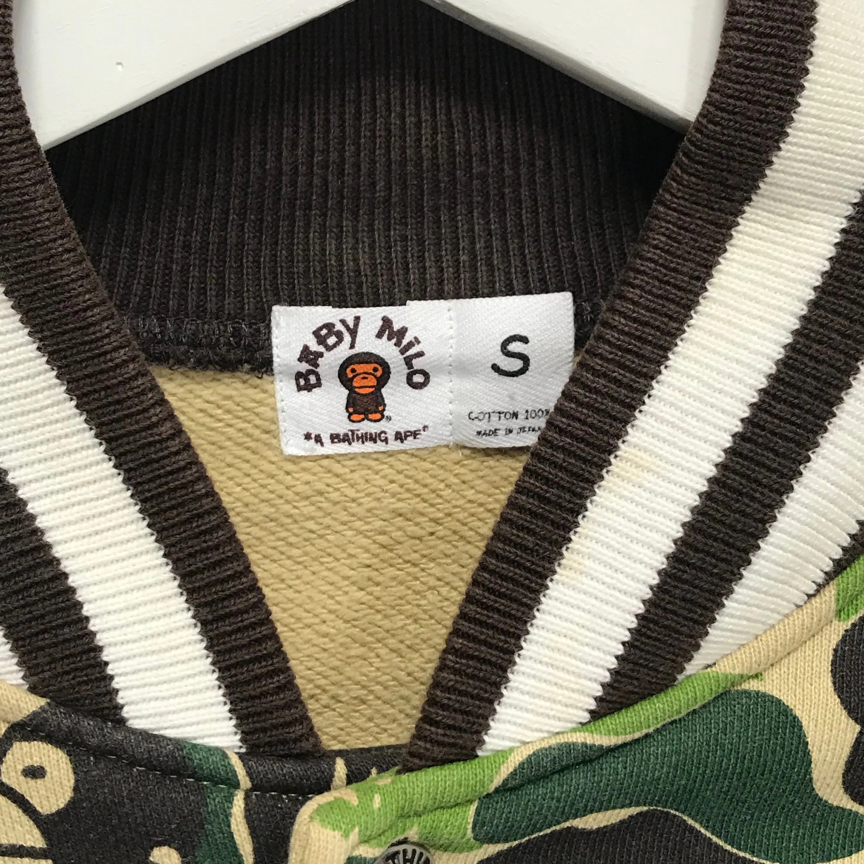 [S] A Bathing Ape Bape Baby Milo Camo Sweat Varsity Stadium Jacket