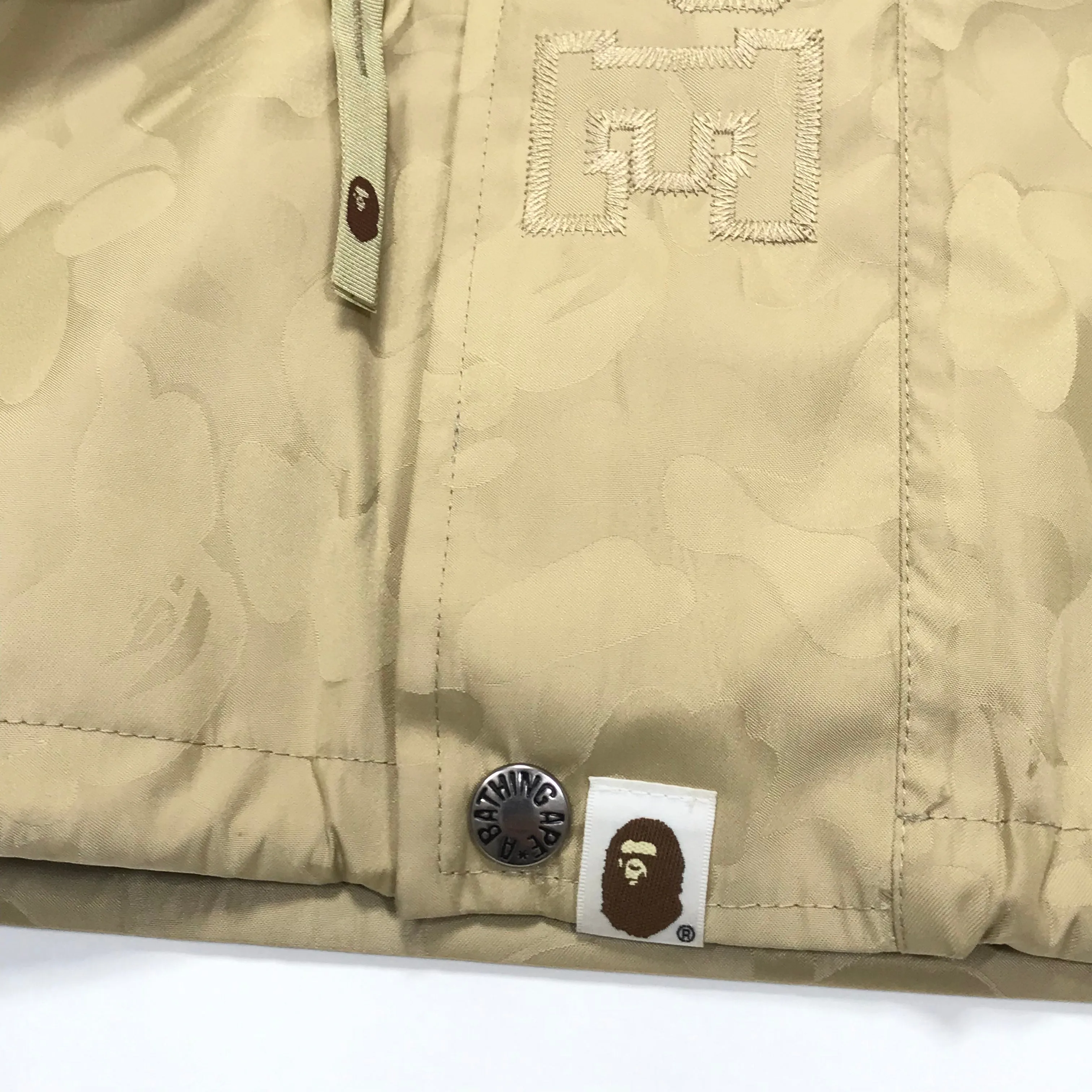 [S] A Bathing Ape Bape Gore Tex Jacquard Camo Snowboard Jacket Beige