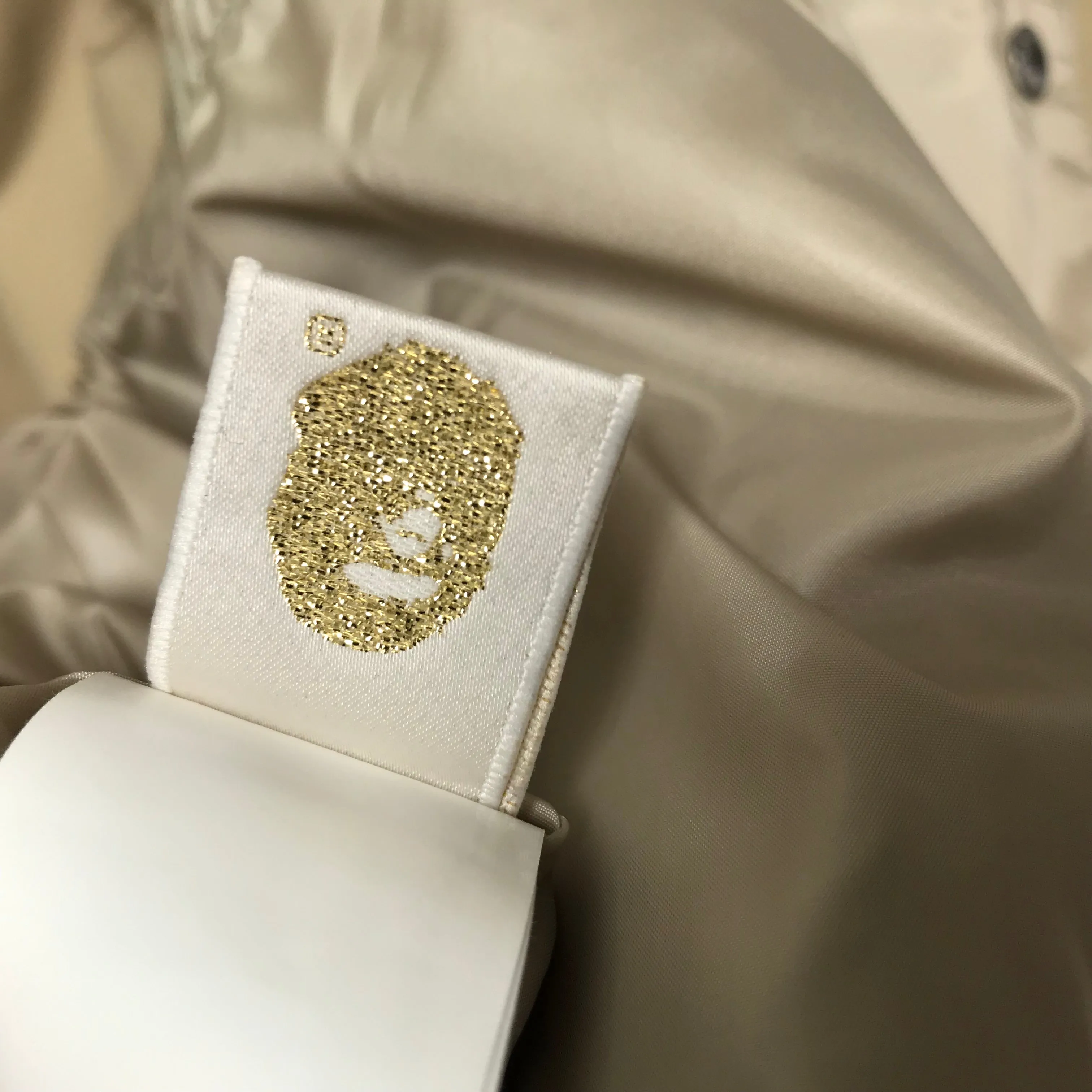 [S] A Bathing Ape Bape Gore Tex Jacquard Camo Snowboard Jacket Beige