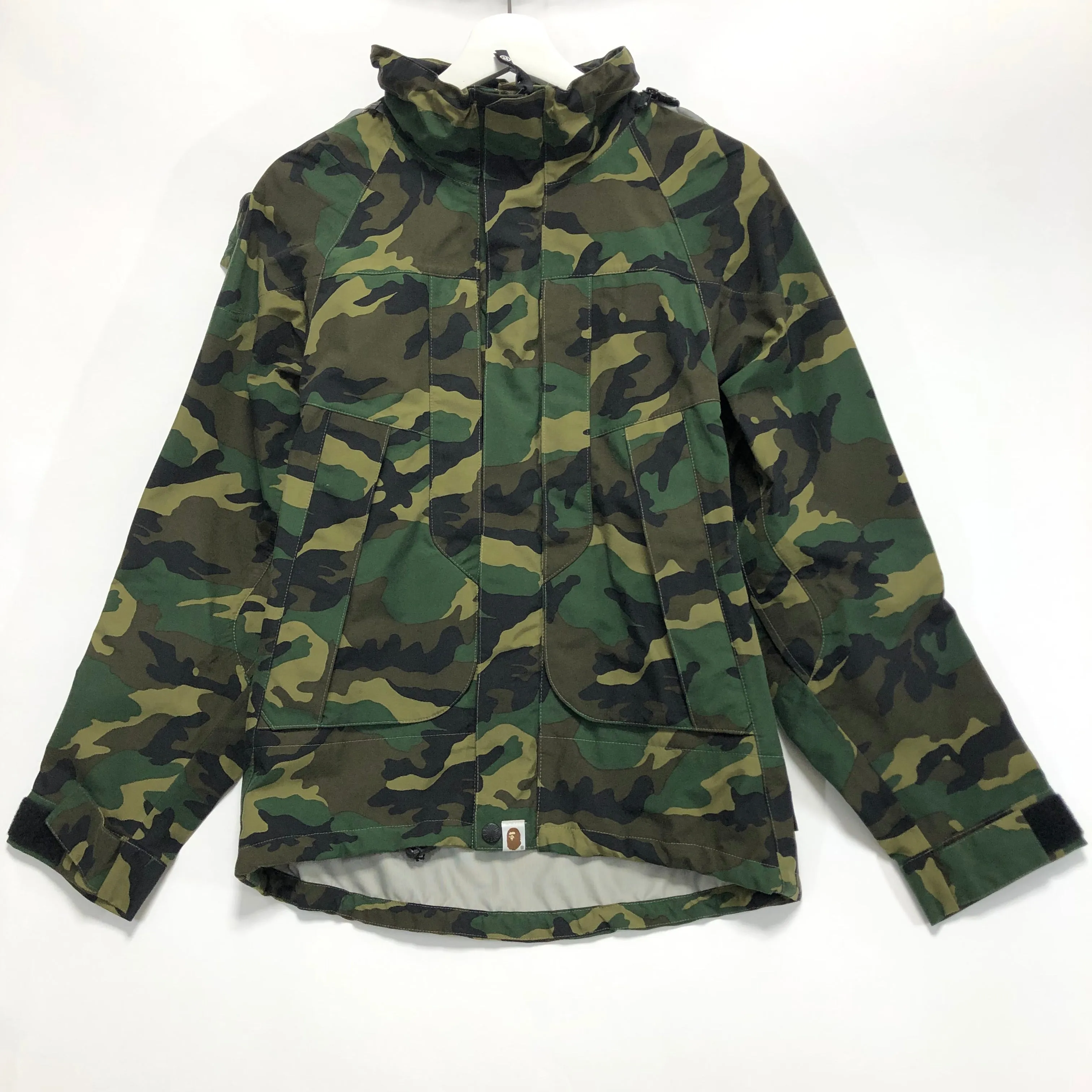 [S] A Bathing Ape Bape Gore Tex Woodland Camo Jacket