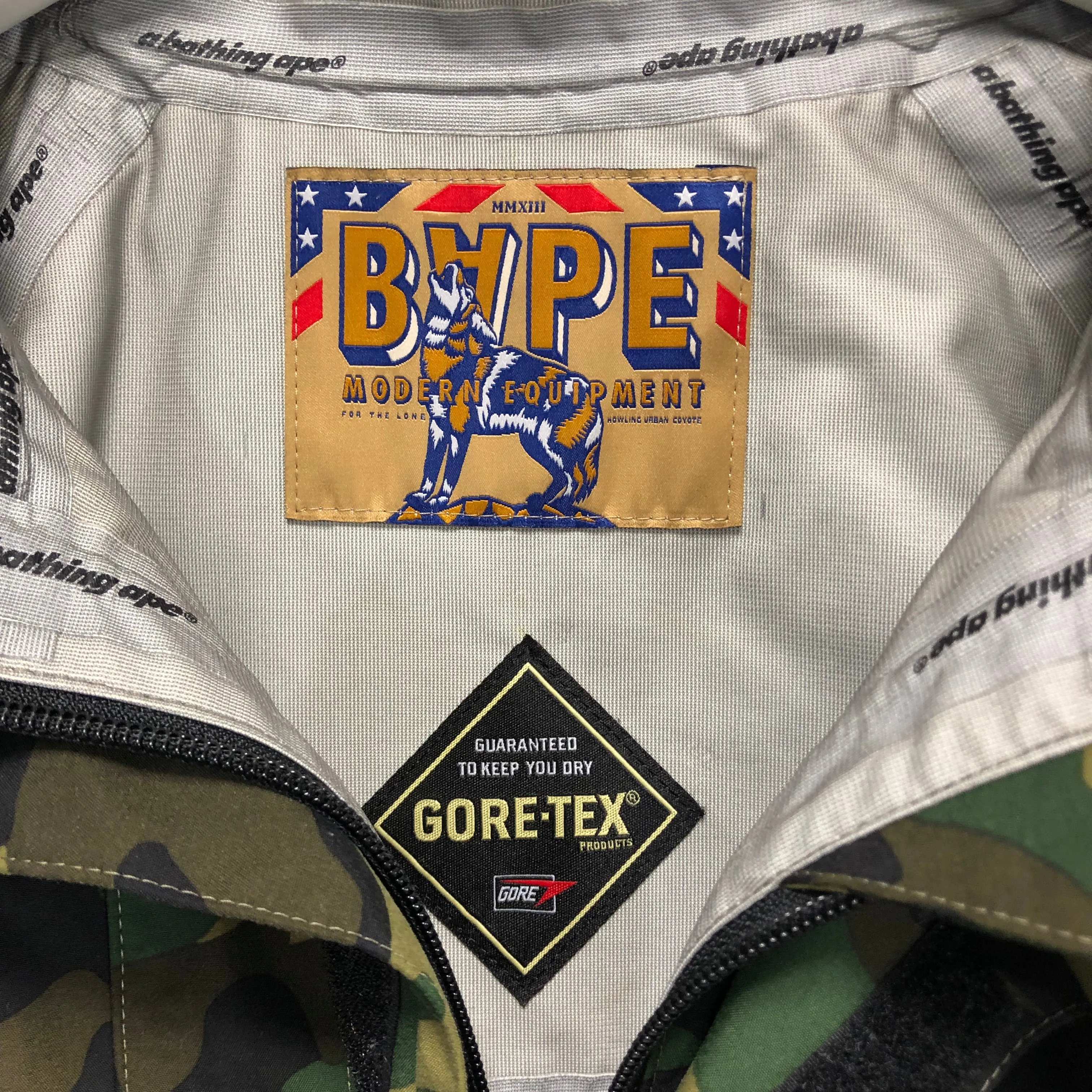 [S] A Bathing Ape Bape Gore Tex Woodland Camo Jacket