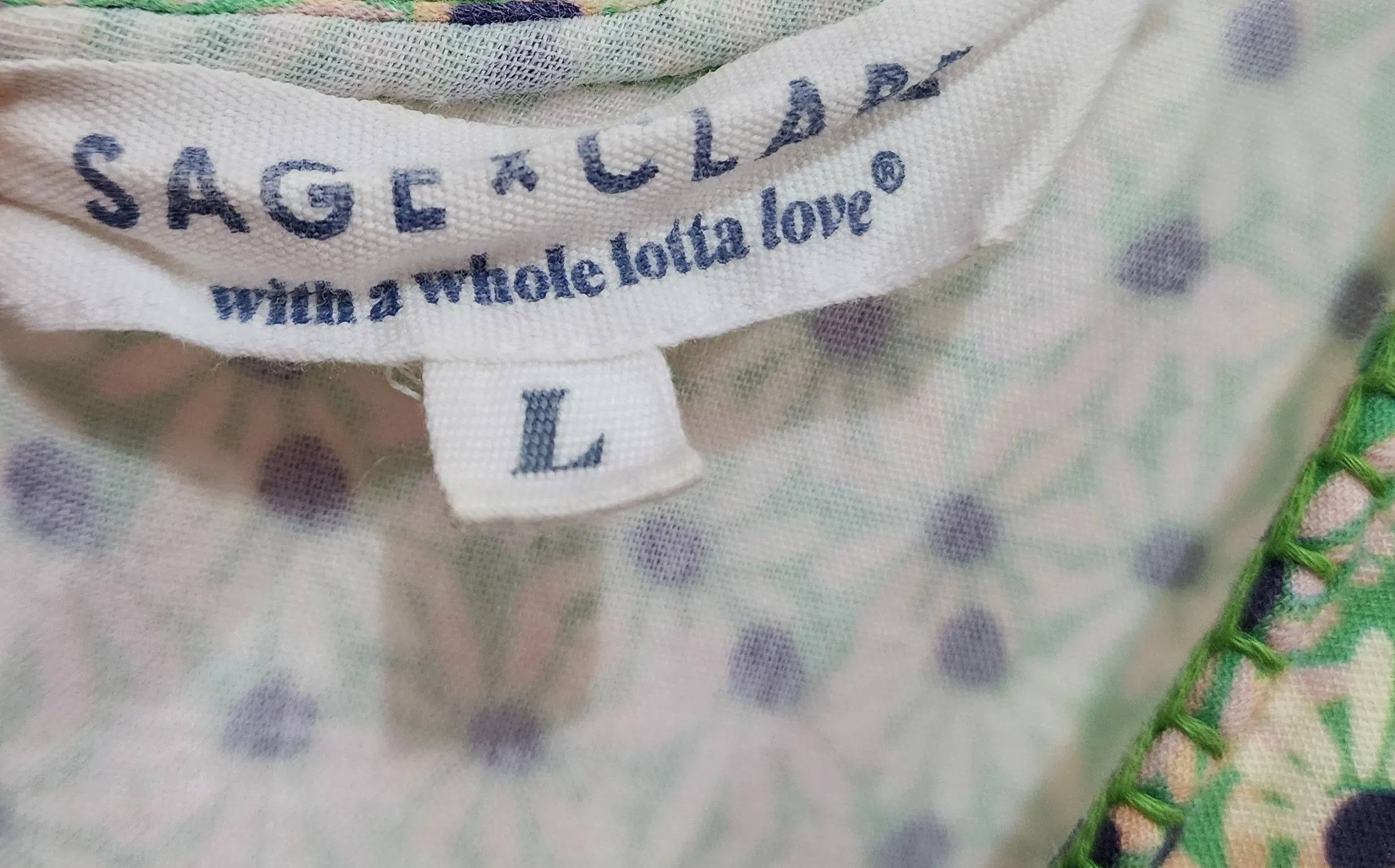 Sage & Claire green cotton dress size L