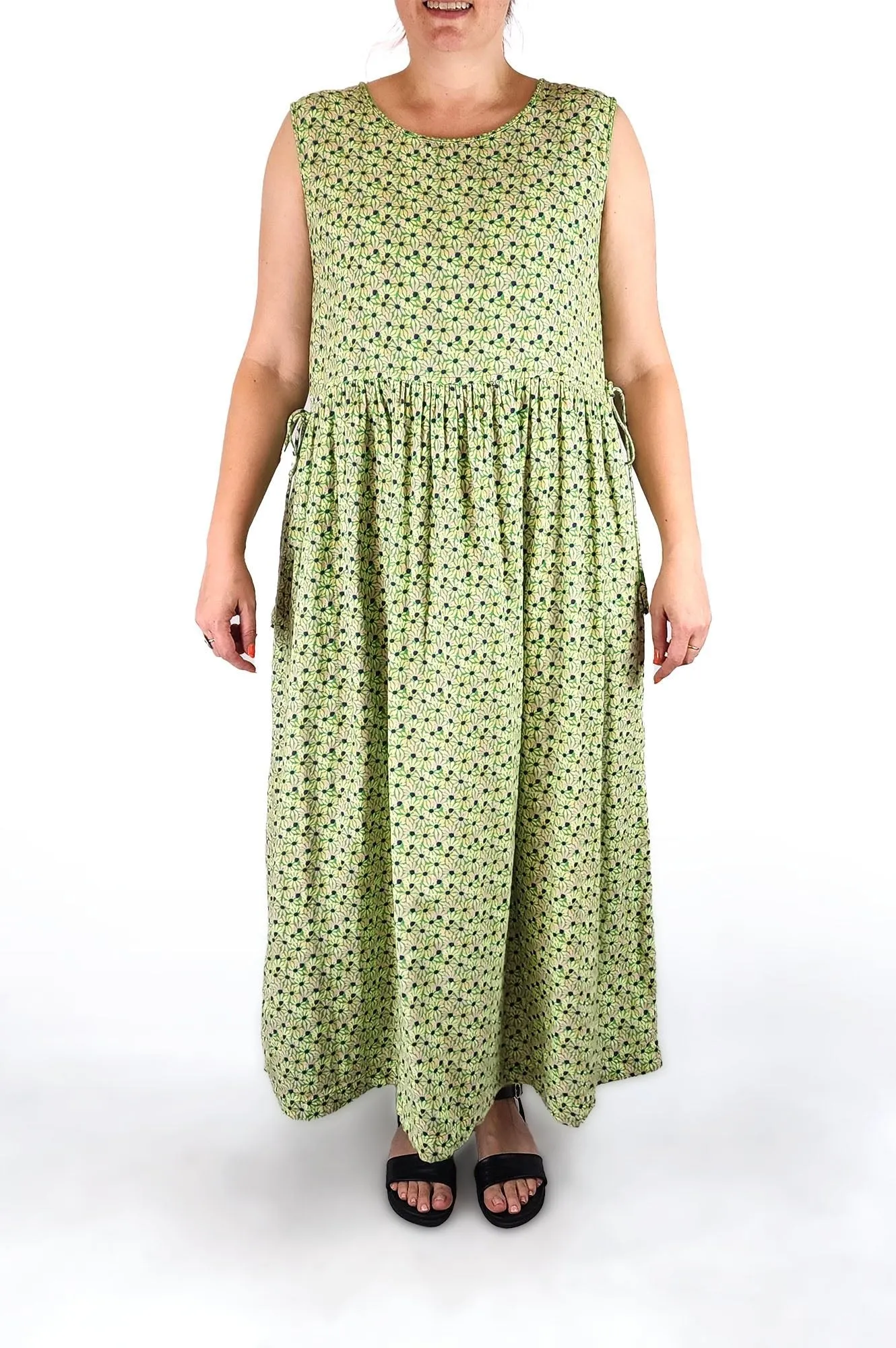 Sage & Claire green cotton dress size L