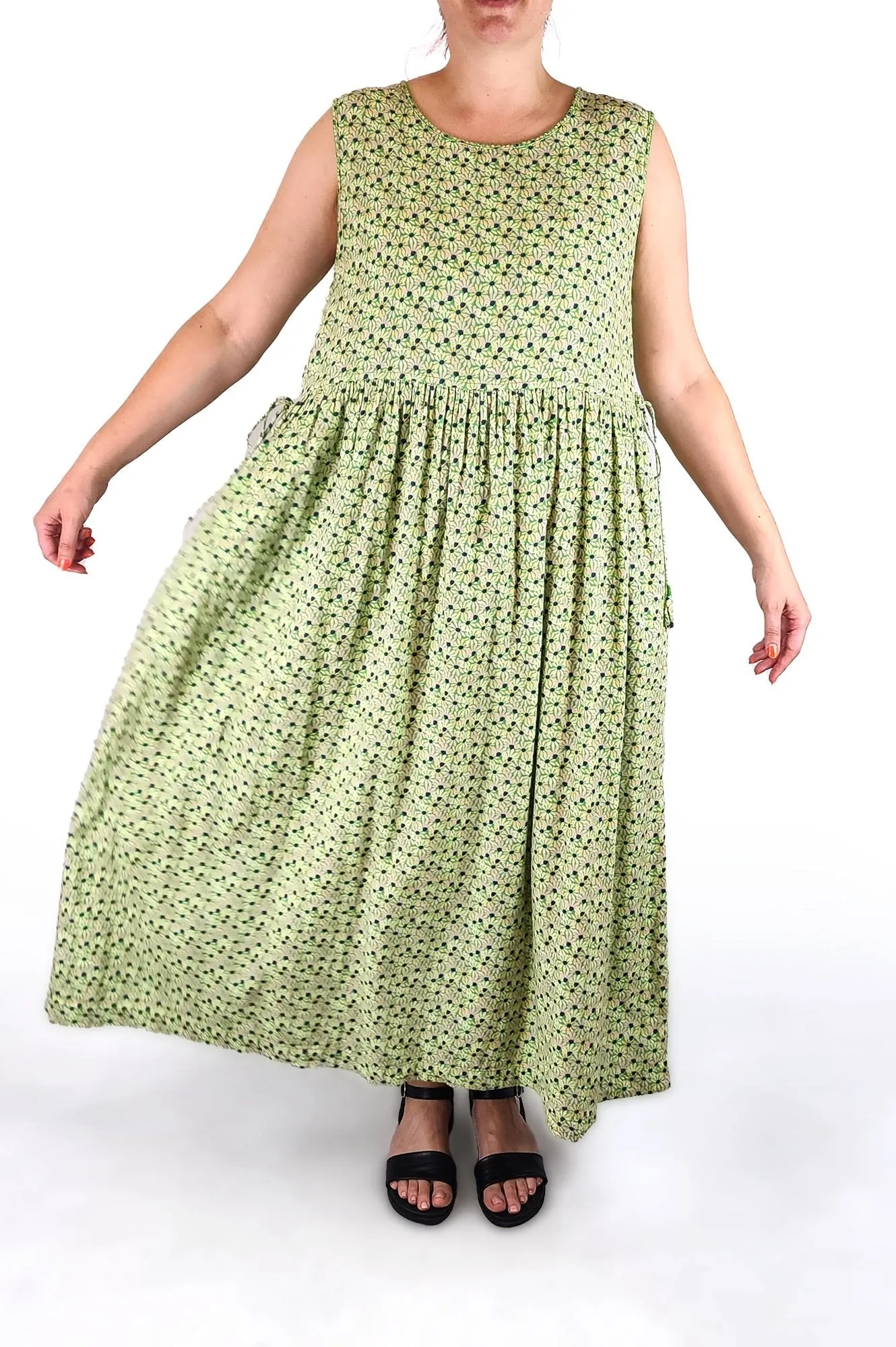 Sage & Claire green cotton dress size L