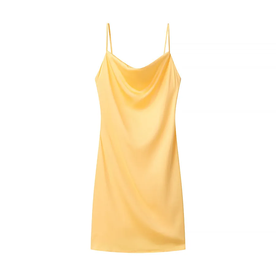 Satin Spaghetti Strap Mini Dress